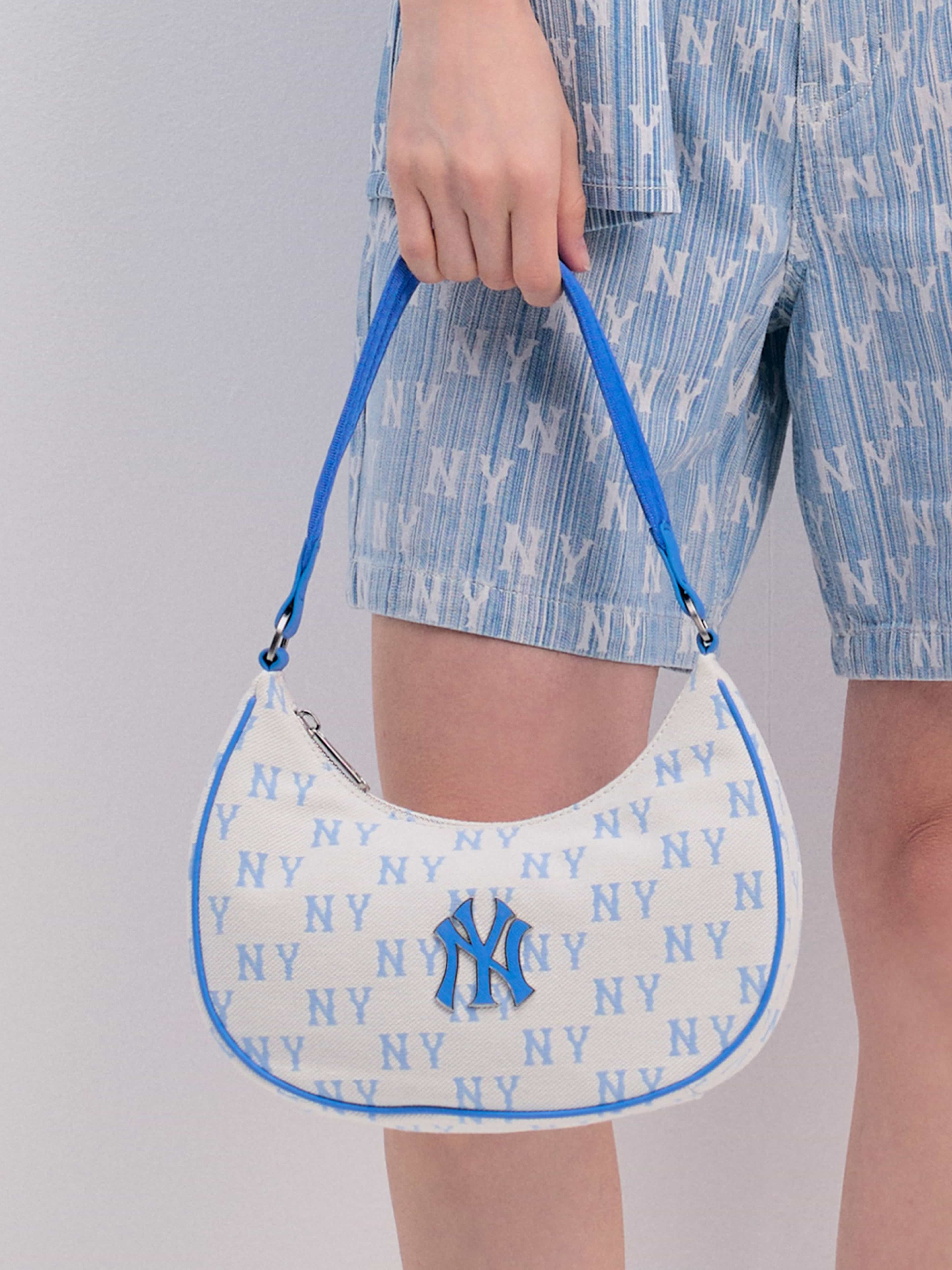 Túi kẹp nách Nữ MLB Hobo Monogram New York Yankees Skyblue 3ABQS014N-50SBD 7
