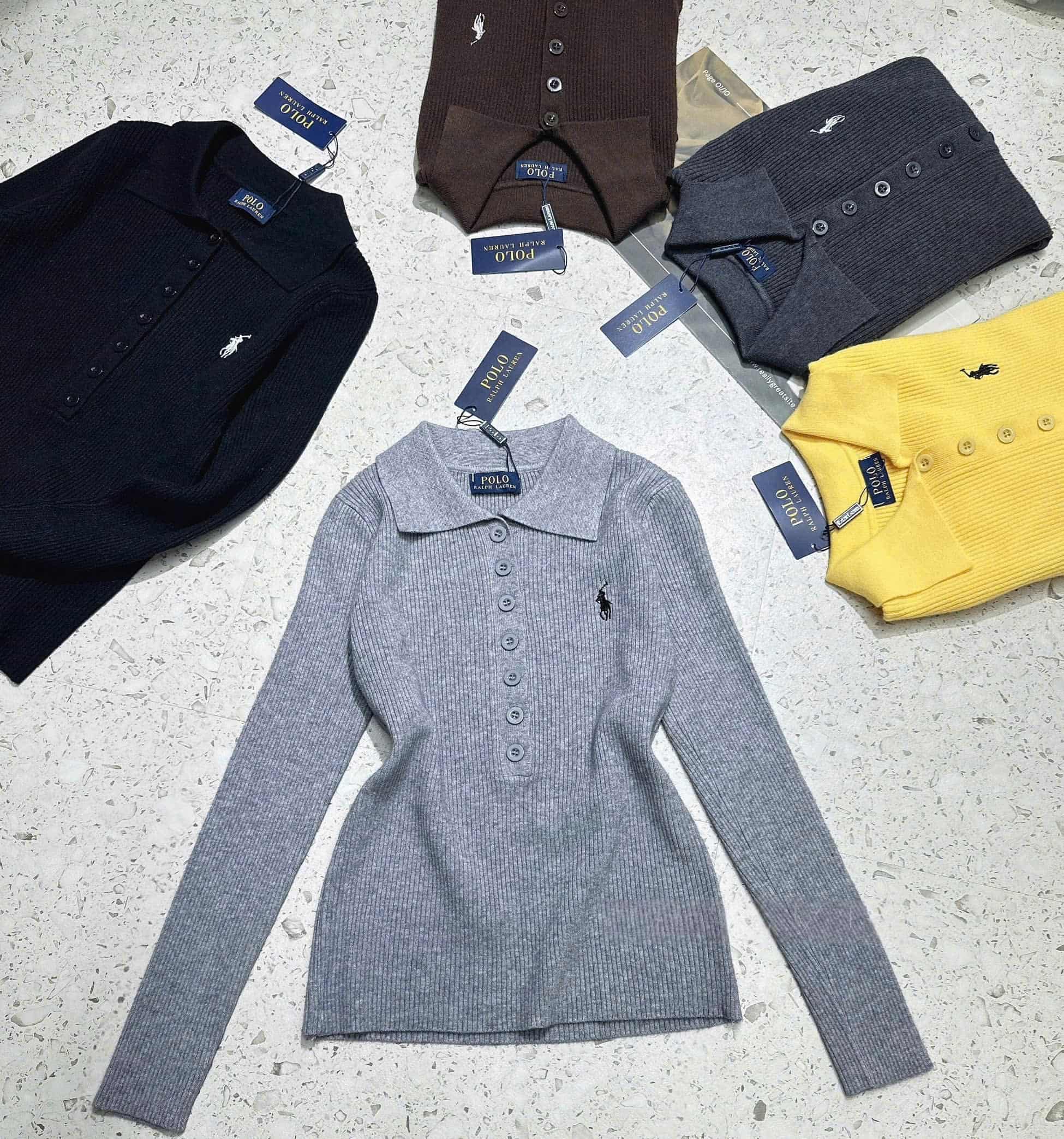Áo nữ len thun tay dài Polo 7