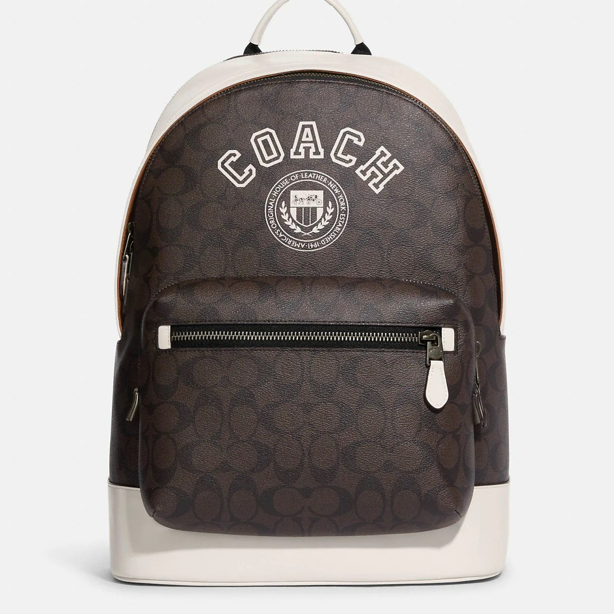 BALO COACH WEST BACKPACK IN SIGNATURE CANVAS WITH VARSITY MOTIF MAHOGANY 3