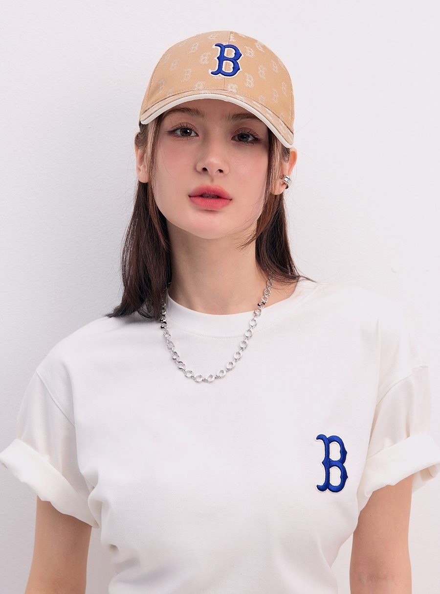 Mũ bóng chày MLB B Classic Monogram Structured Ball Cap Boston Redsox Beige 3ACPM014N-43BGD 8