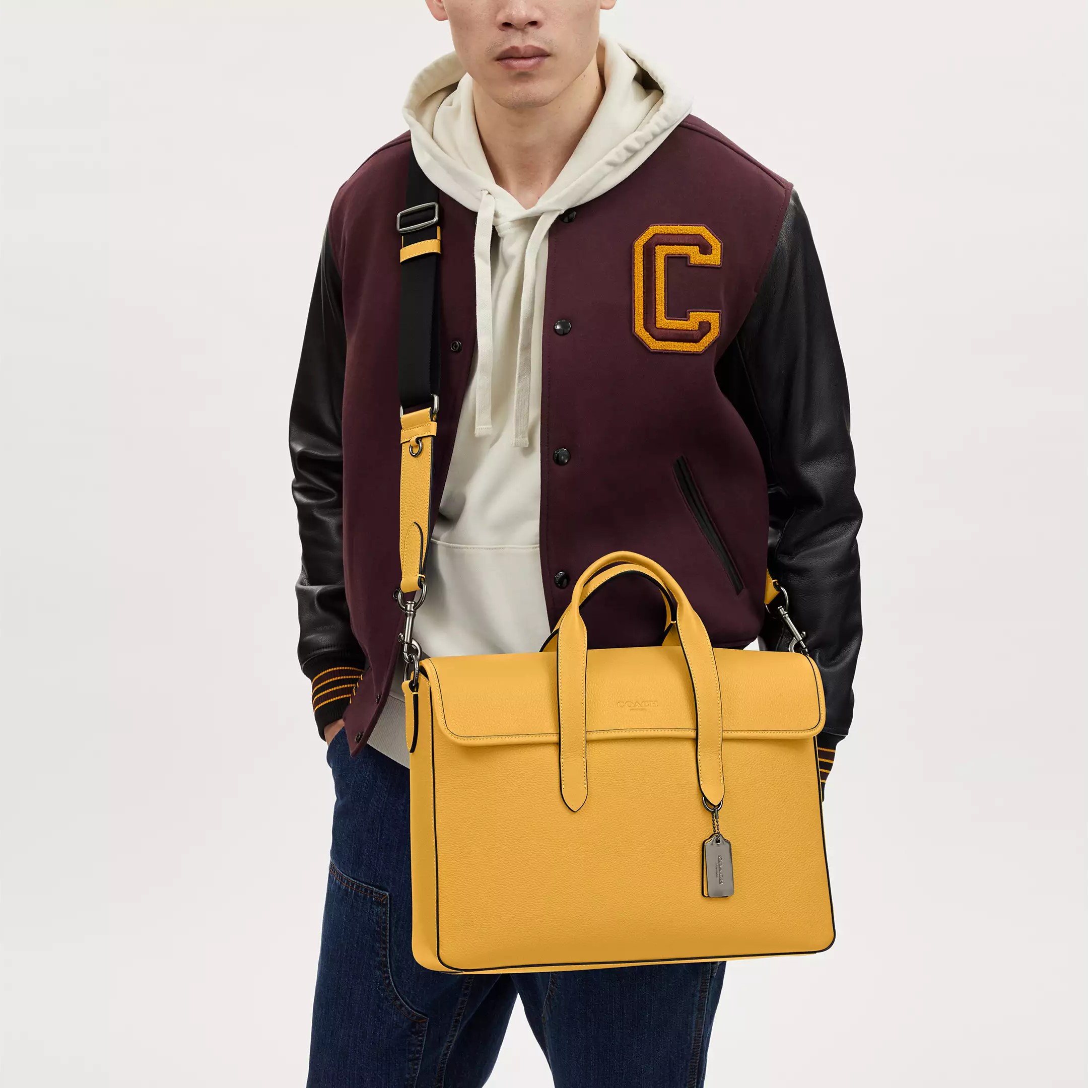Cặp văn phòng Nam Coach Sullivan Portfolio Brief Gunmetal Honeycomb C9875 3