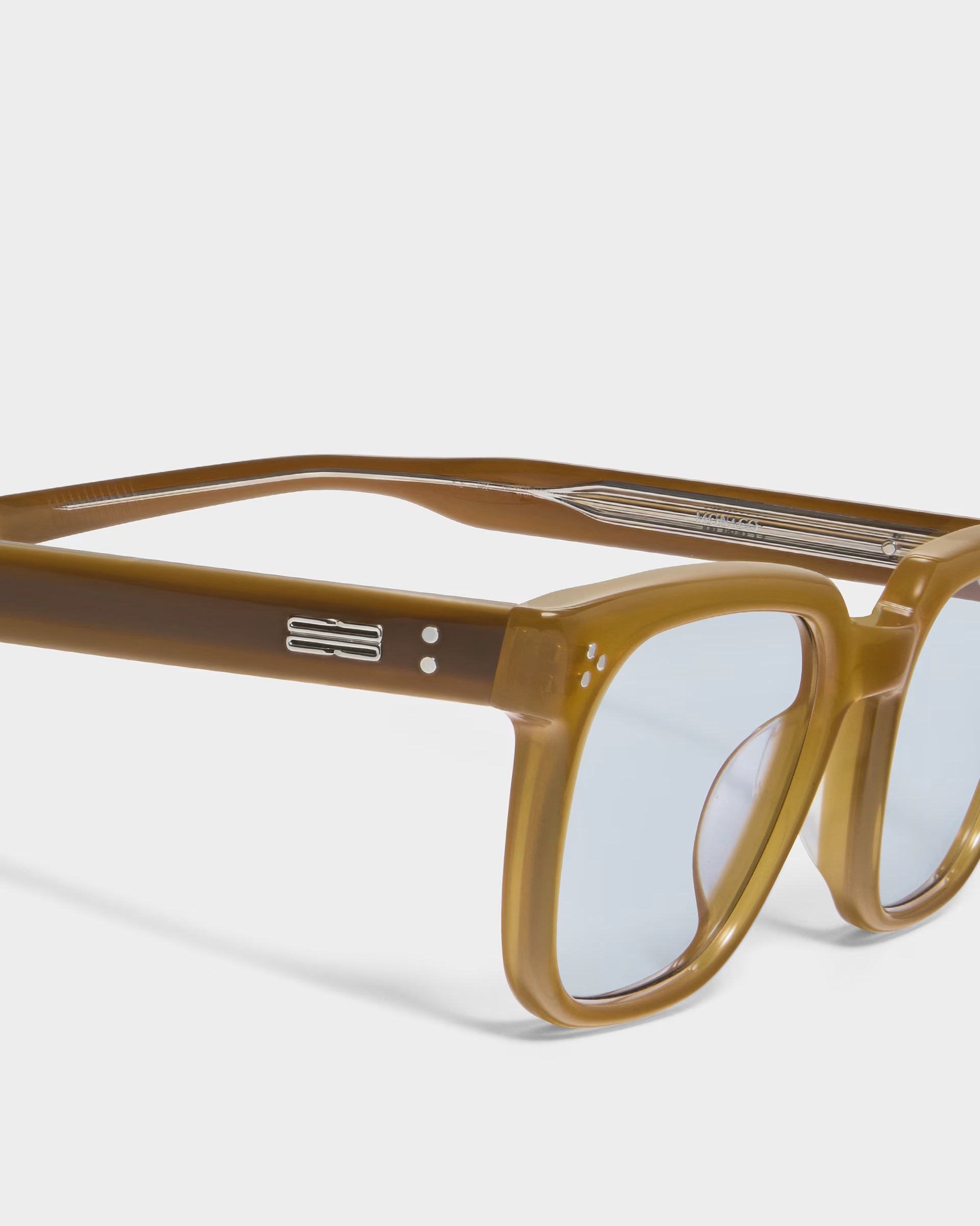Mắt kính Gentle Monster Monaco BRC12 Blue Lenses Translucent Brown Acetate Frame 3