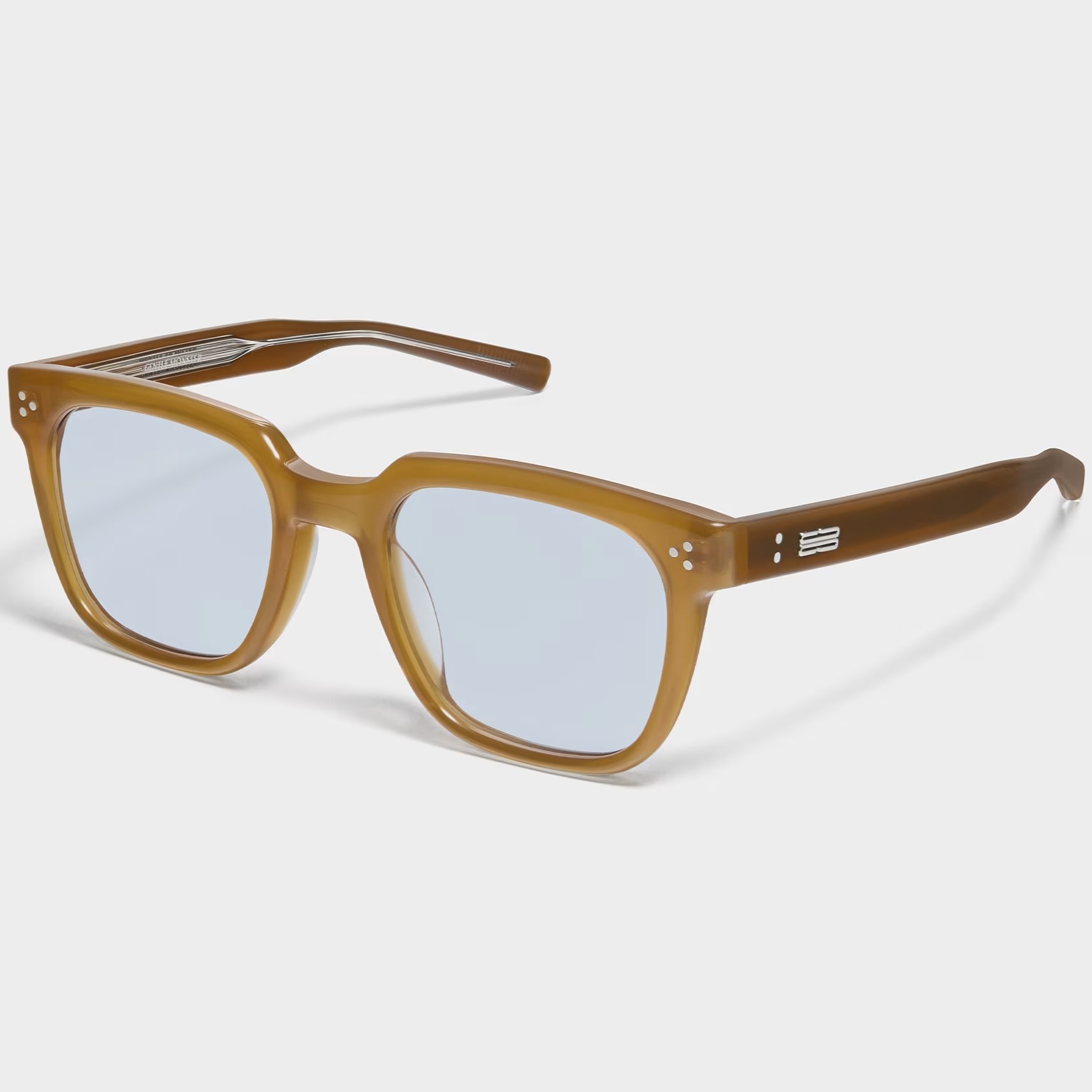 Mắt kính Gentle Monster Monaco BRC12 Blue Lenses Translucent Brown Acetate Frame 5