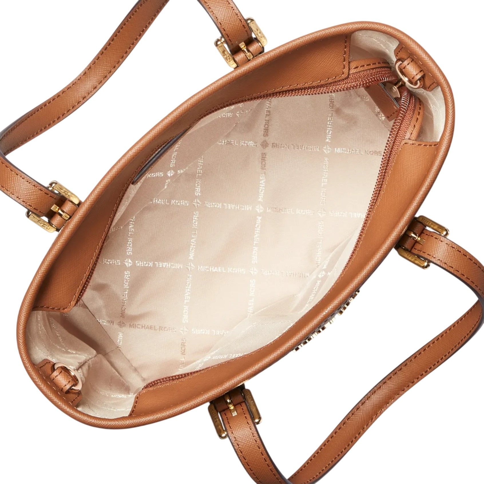 Túi Michael Kors Jet Set Travel Extra-Small Logo Top-Zip Tote Bag Vanilla 35T9GTVT0B 3