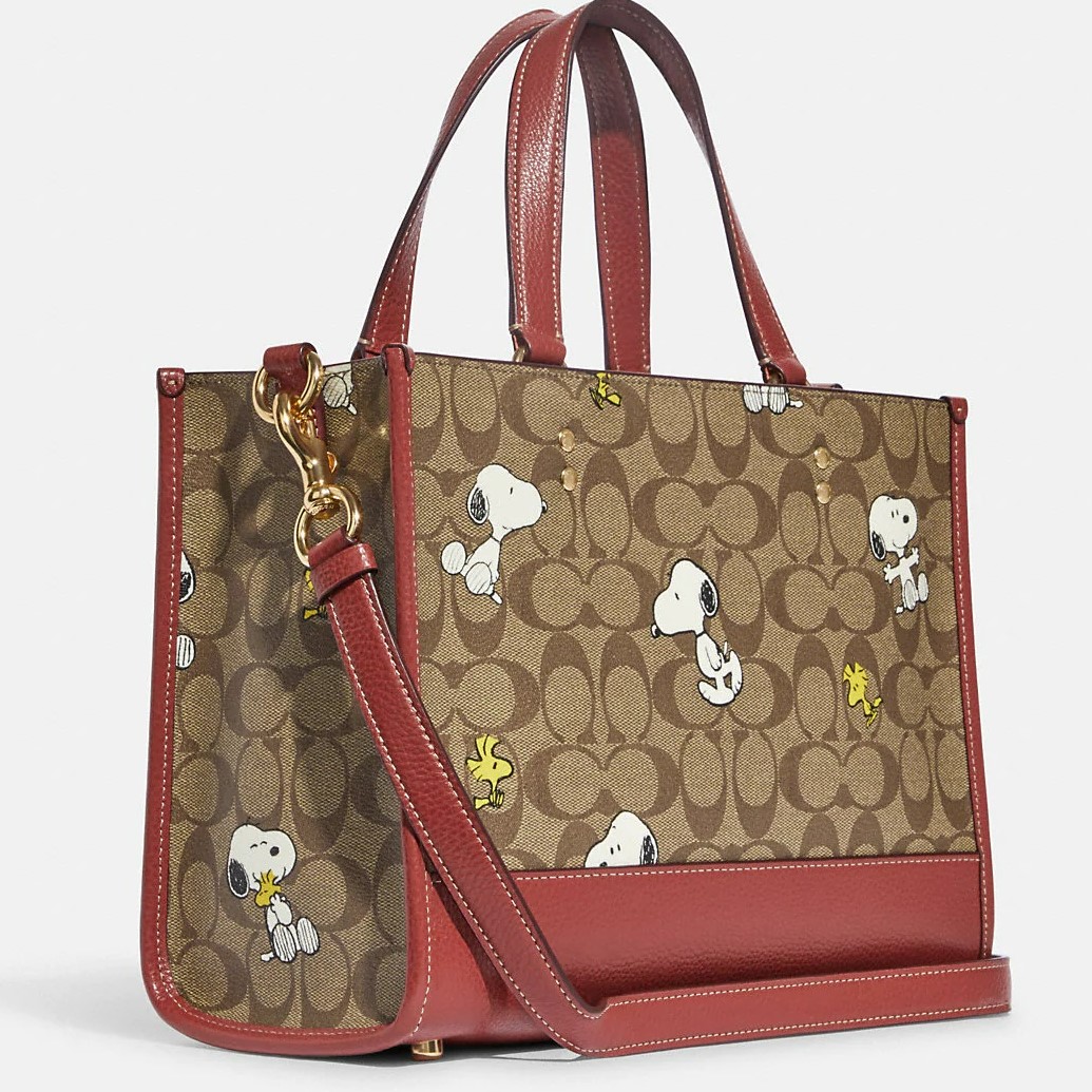 TÚI XÁCH NỮ COACH X PEANUTS DEMPSEY CARRYALL IN SIGNATURE CANVAS WITH SNOOPY WOODSTOCK PRINT 7