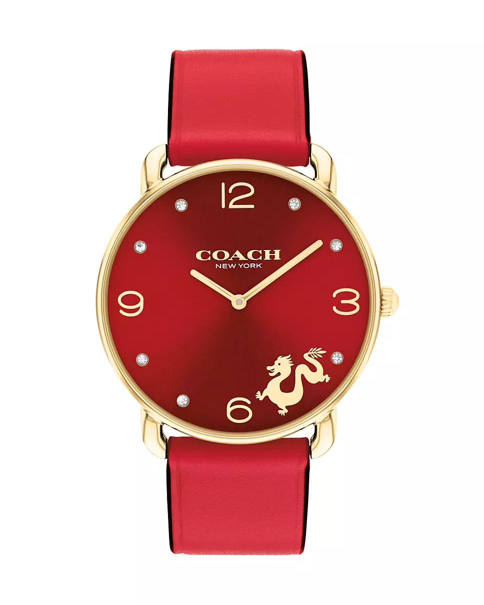 ĐỒNG HỒ NỮ COACH ELLIOT RED LEATHER ANALOG WOMEN WATCH CO-14504249 2