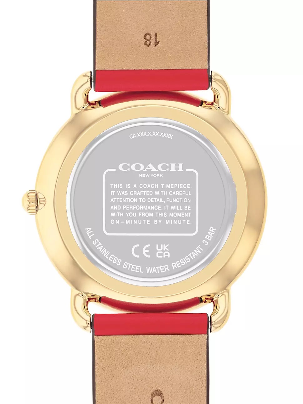 ĐỒNG HỒ NỮ COACH ELLIOT RED LEATHER ANALOG WOMEN WATCH CO-14504249 7