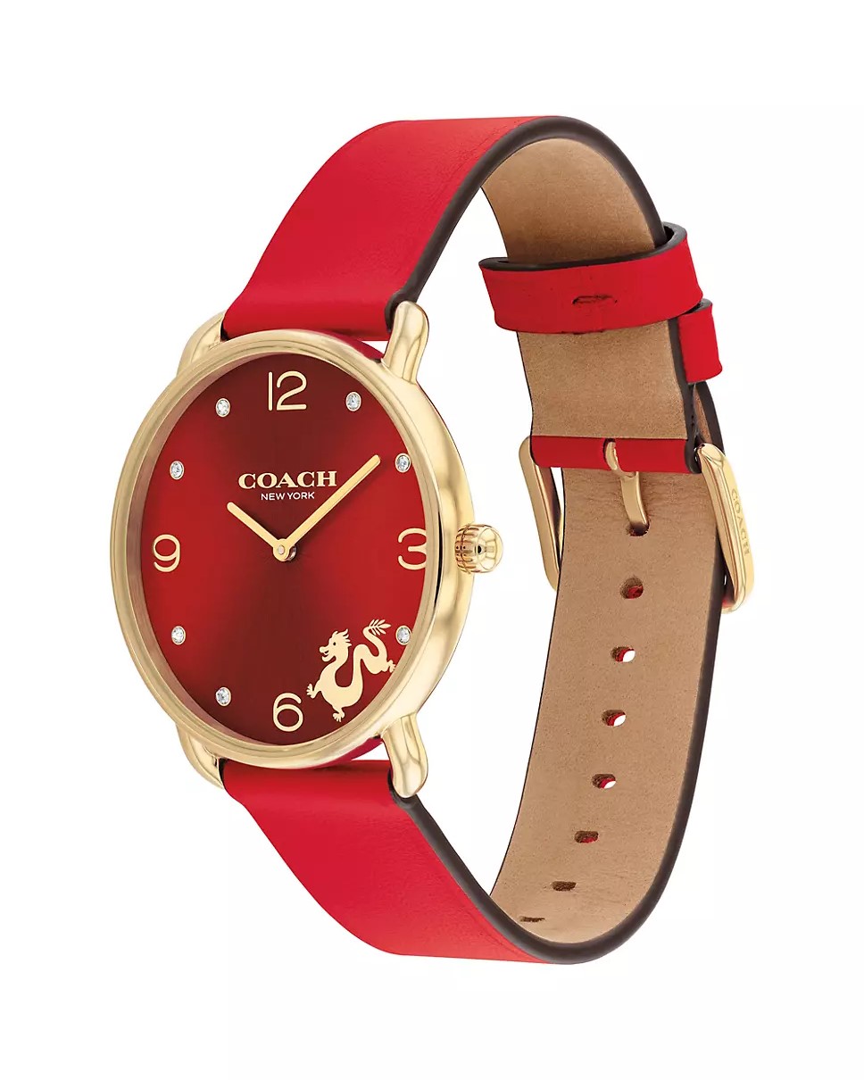 ĐỒNG HỒ NỮ COACH ELLIOT RED LEATHER ANALOG WOMEN WATCH CO-14504249 4