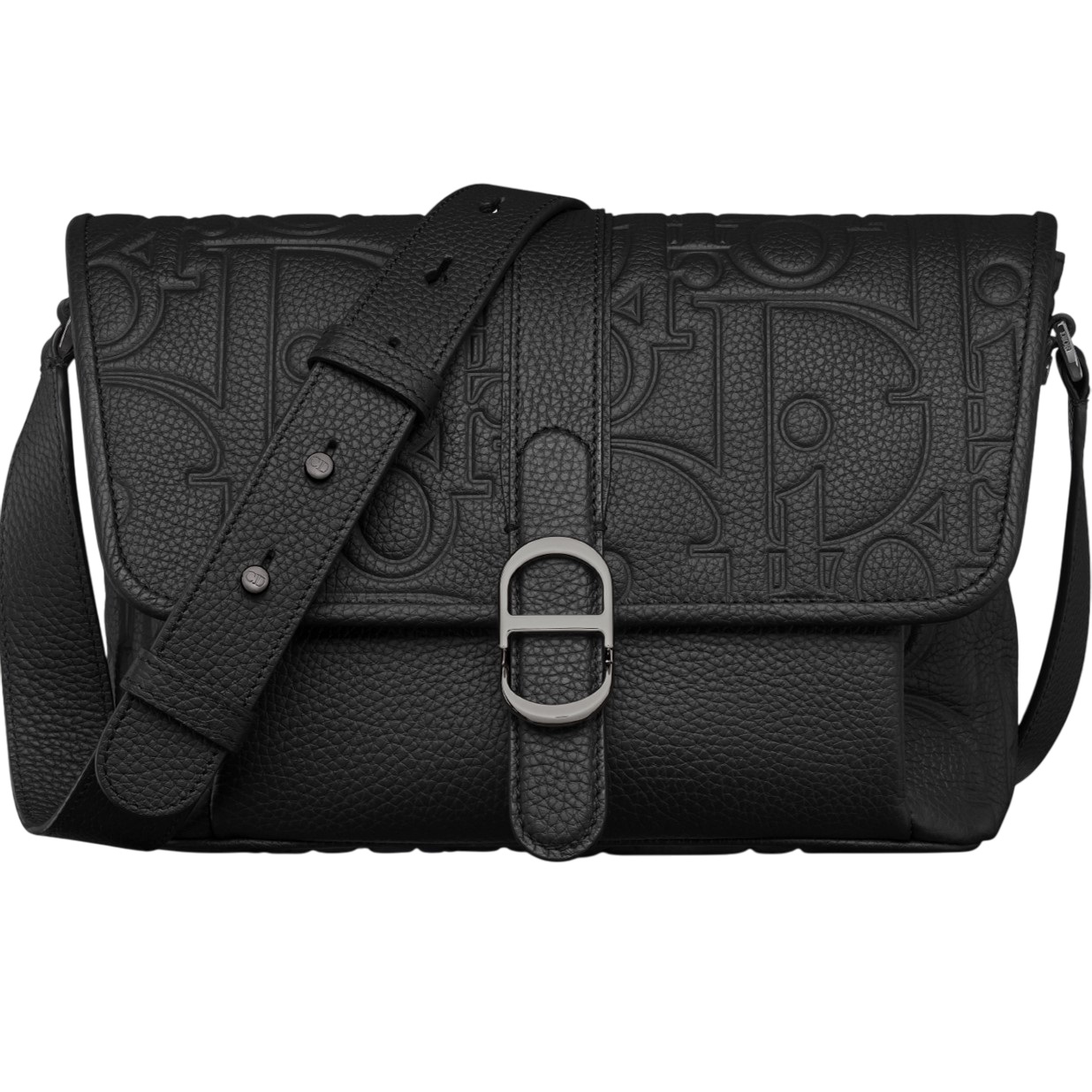 Túi Medium Dior Daily Messenger Bag with Flap Black Dior Gravity Leather and Black Grained Calfskin 2