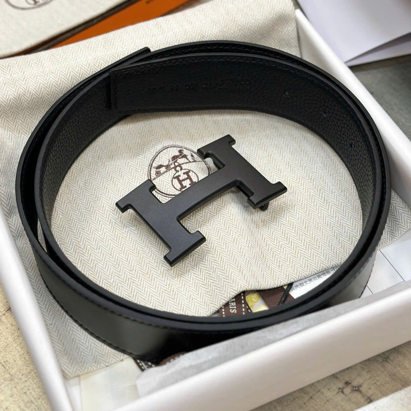 Dây nịt nam Hermes Constance Belt Buckle Reversible Leather Strap Noir 38 mm 7