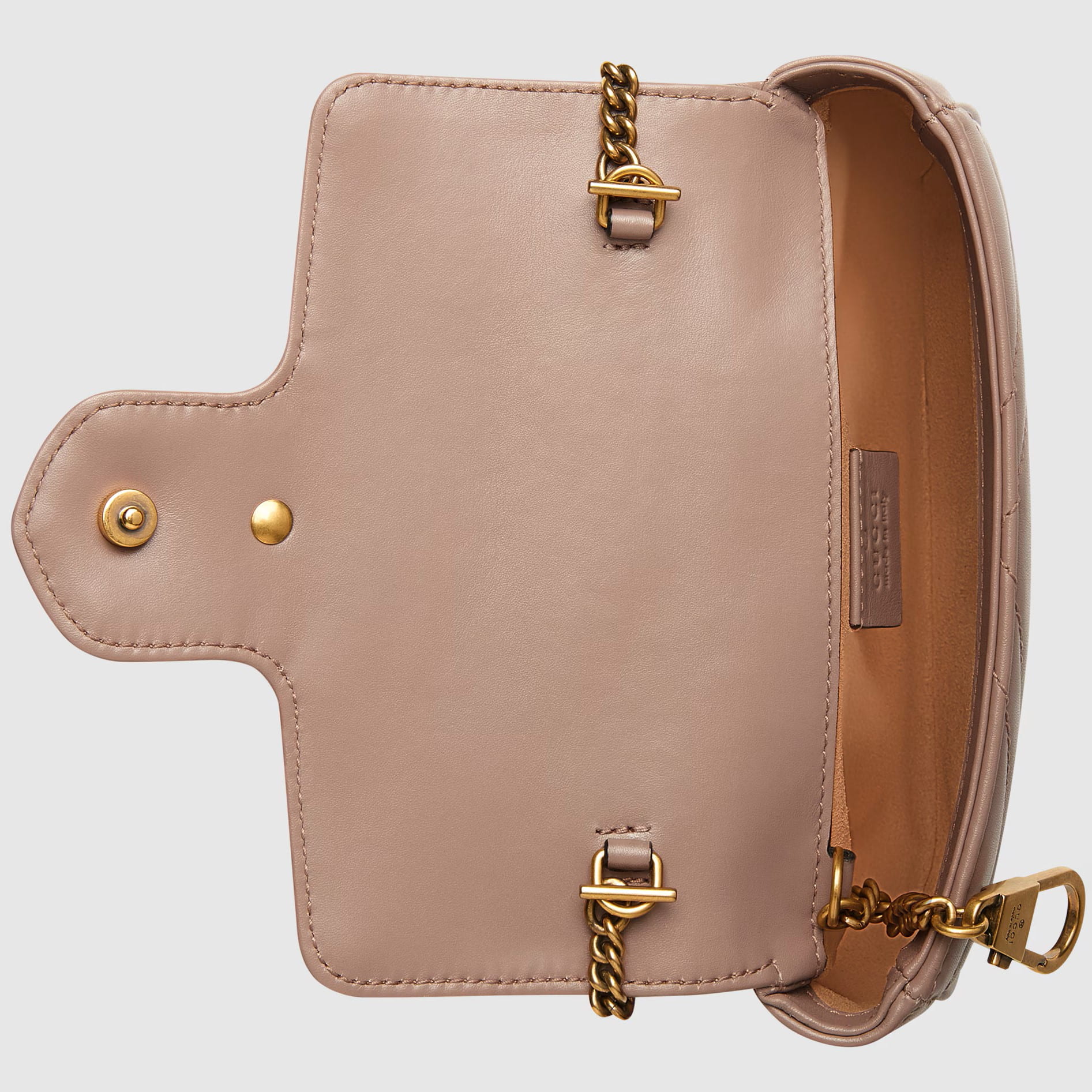 Túi đeo vai Gucci GG Marmont Mini Nude Quilted Chevron Leather 1