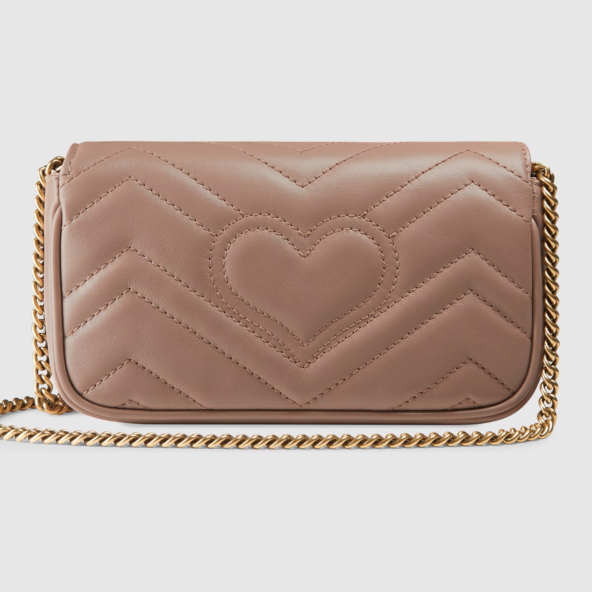 Túi đeo vai Gucci GG Marmont Mini Nude Quilted Chevron Leather 4