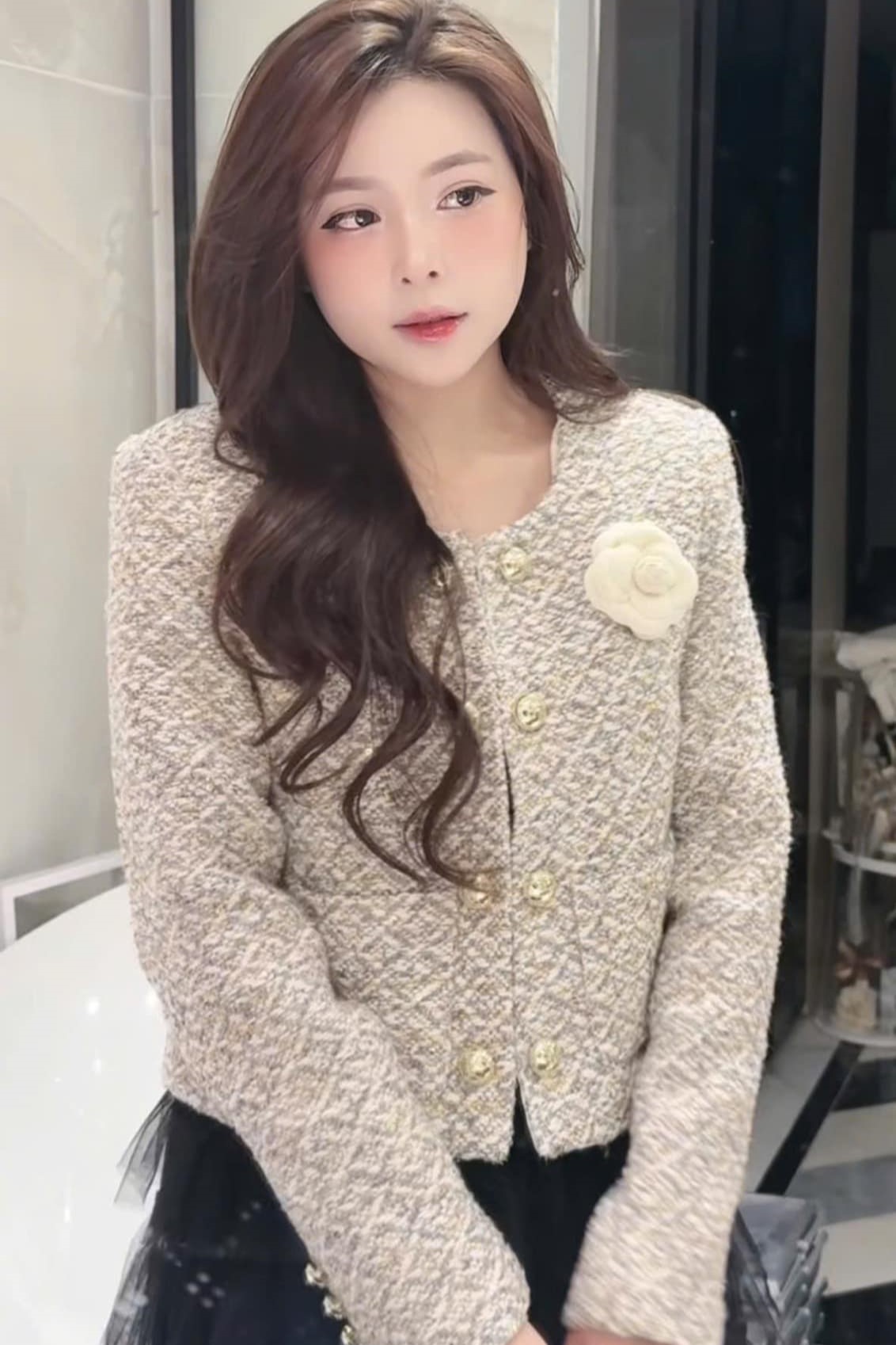Áo khoác nữ dạ tweed Chanel 4