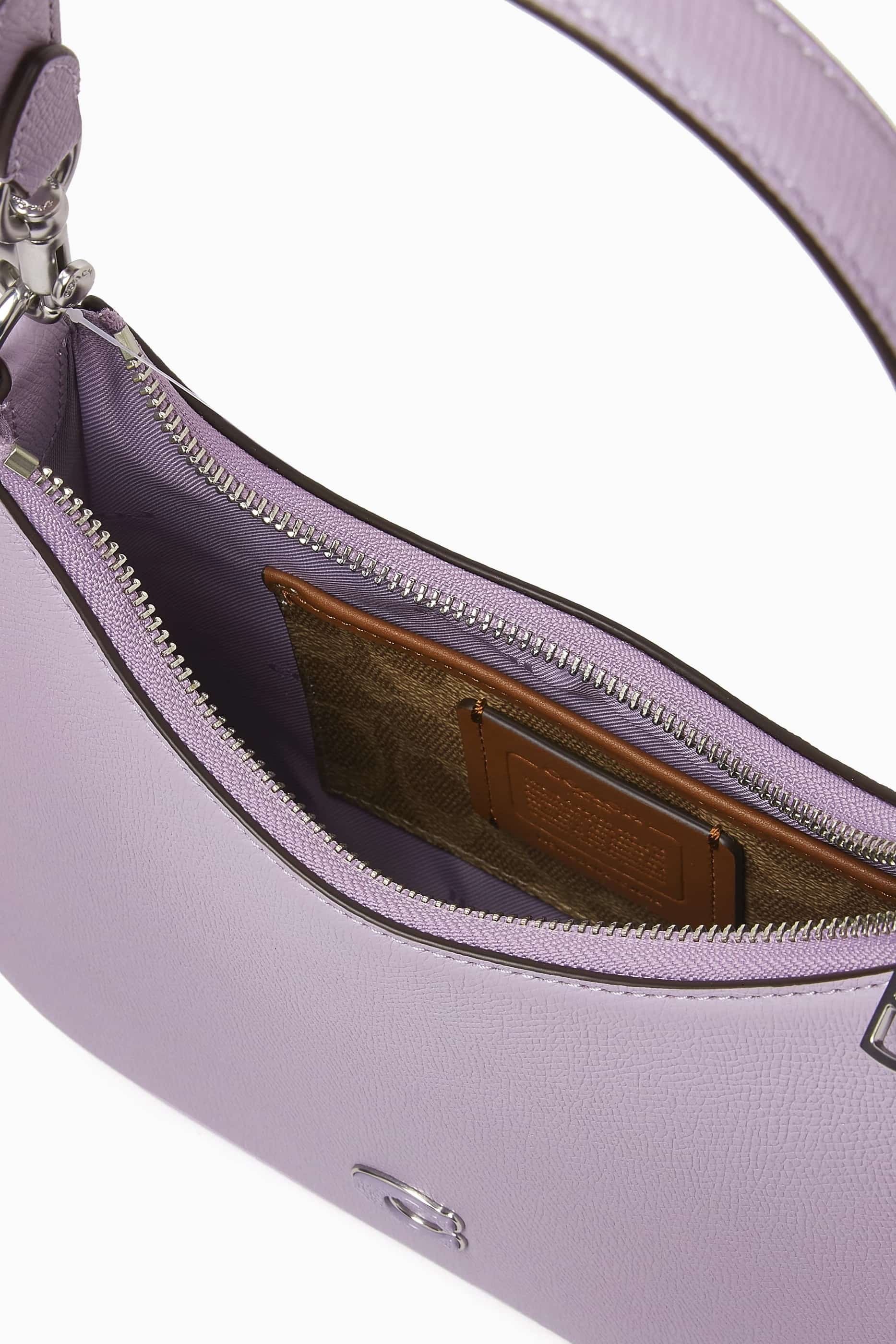 Túi xách nữ Coach Hobo Crossbody Soft Purple Crossgrain Leather With Signature Canvas CJ842 8