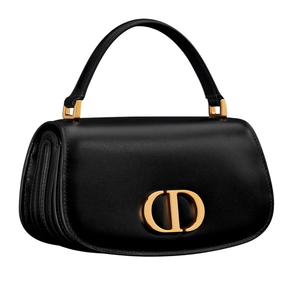 Túi Dior nữ Small 30 Montaigne Avenue Top Handle Bag Black Ribbed Calfskin 1