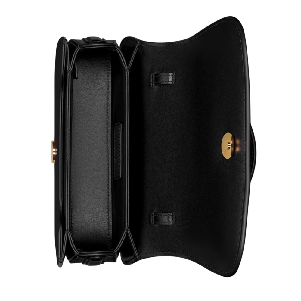 Túi Dior nữ Small 30 Montaigne Avenue Top Handle Bag Black Ribbed Calfskin 6