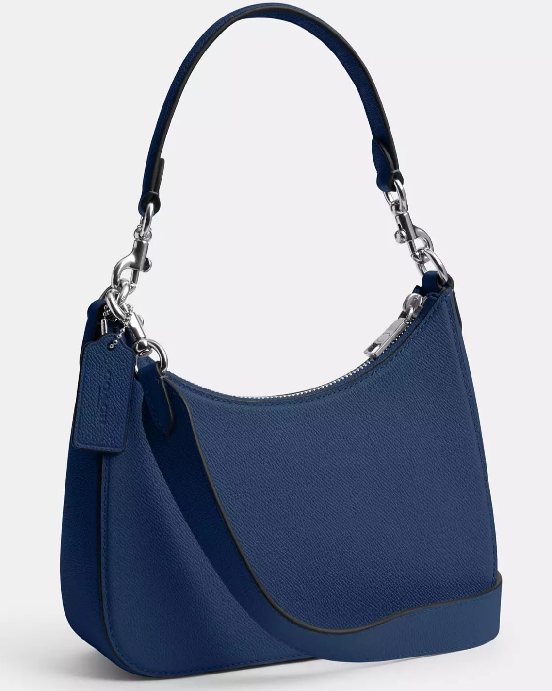 Túi Coach Hobo Crossbody Deep Blue Crossgrain Leather With Signature Canvas CJ842 3