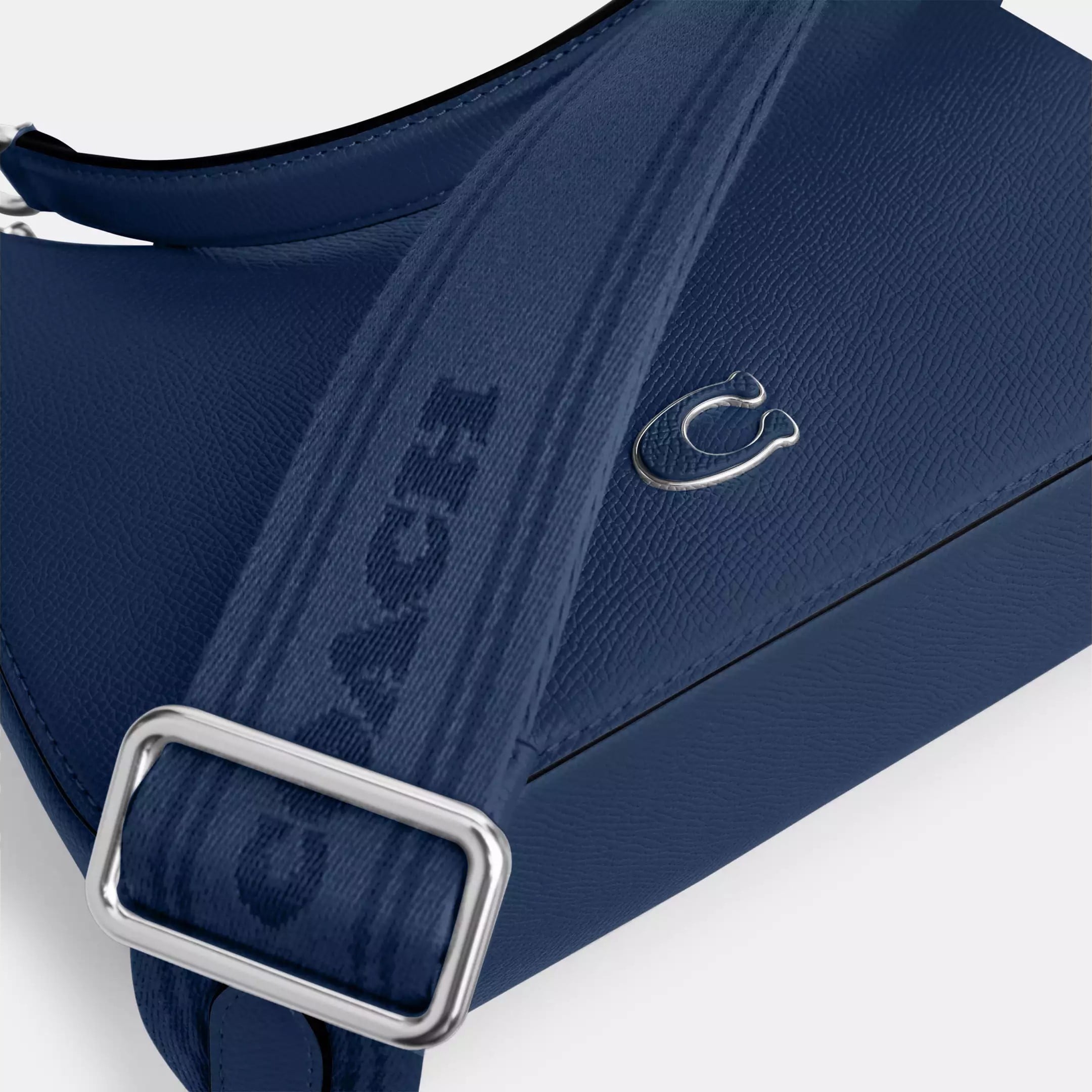 Túi Coach Hobo Crossbody Deep Blue Crossgrain Leather With Signature Canvas CJ842 5