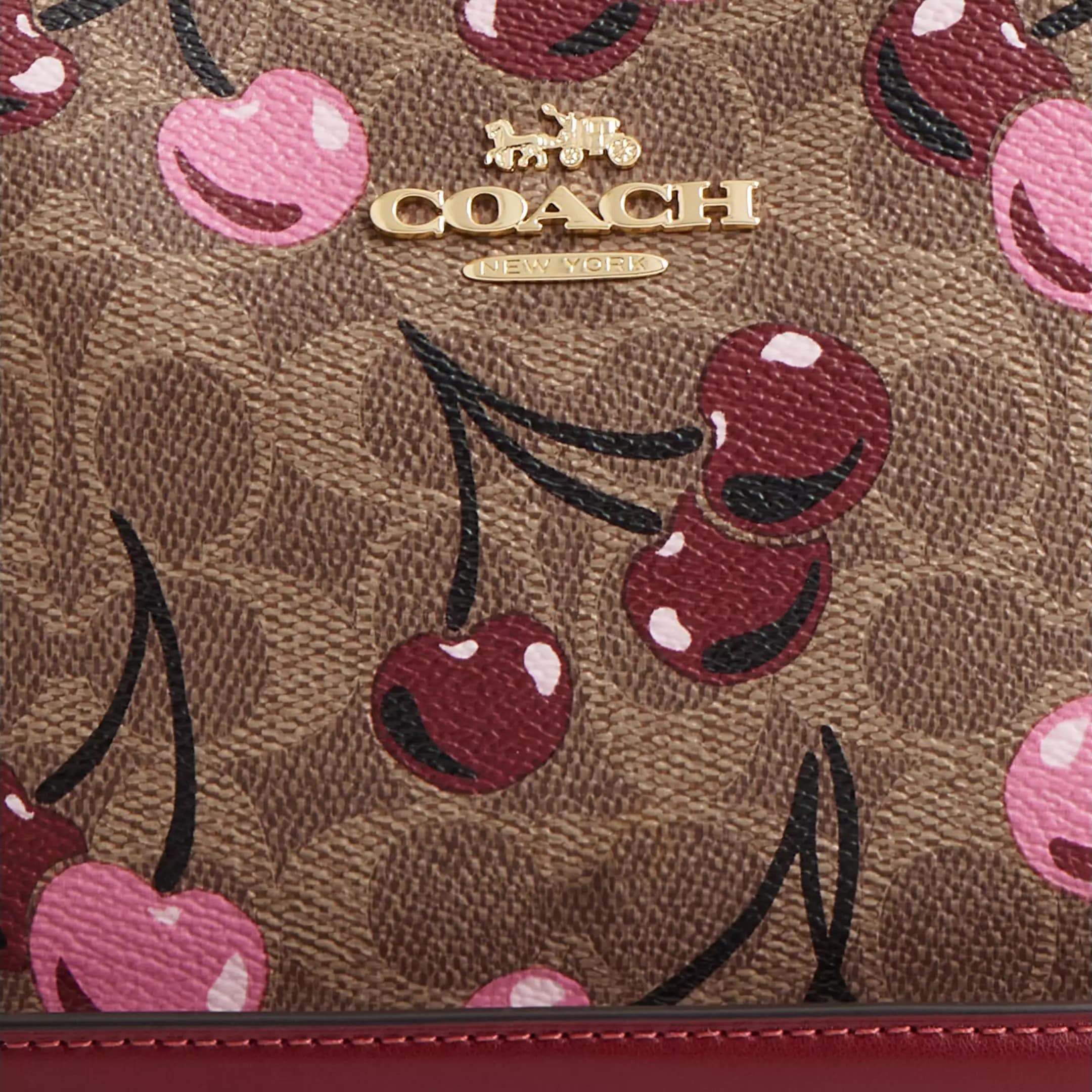 Túi kẹp nách Coach Teri Shoulder Bag In Signature Canvas With Cherry Print CY694 1