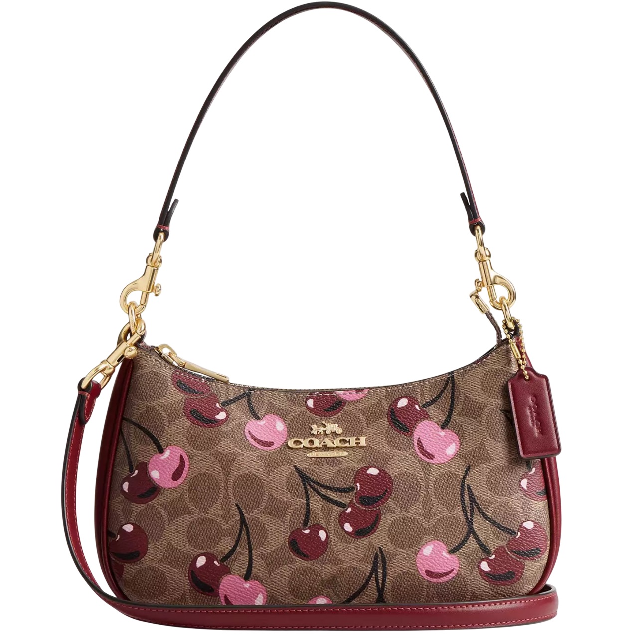 Túi kẹp nách Coach Teri Shoulder Bag In Signature Canvas With Cherry Print CY694 2