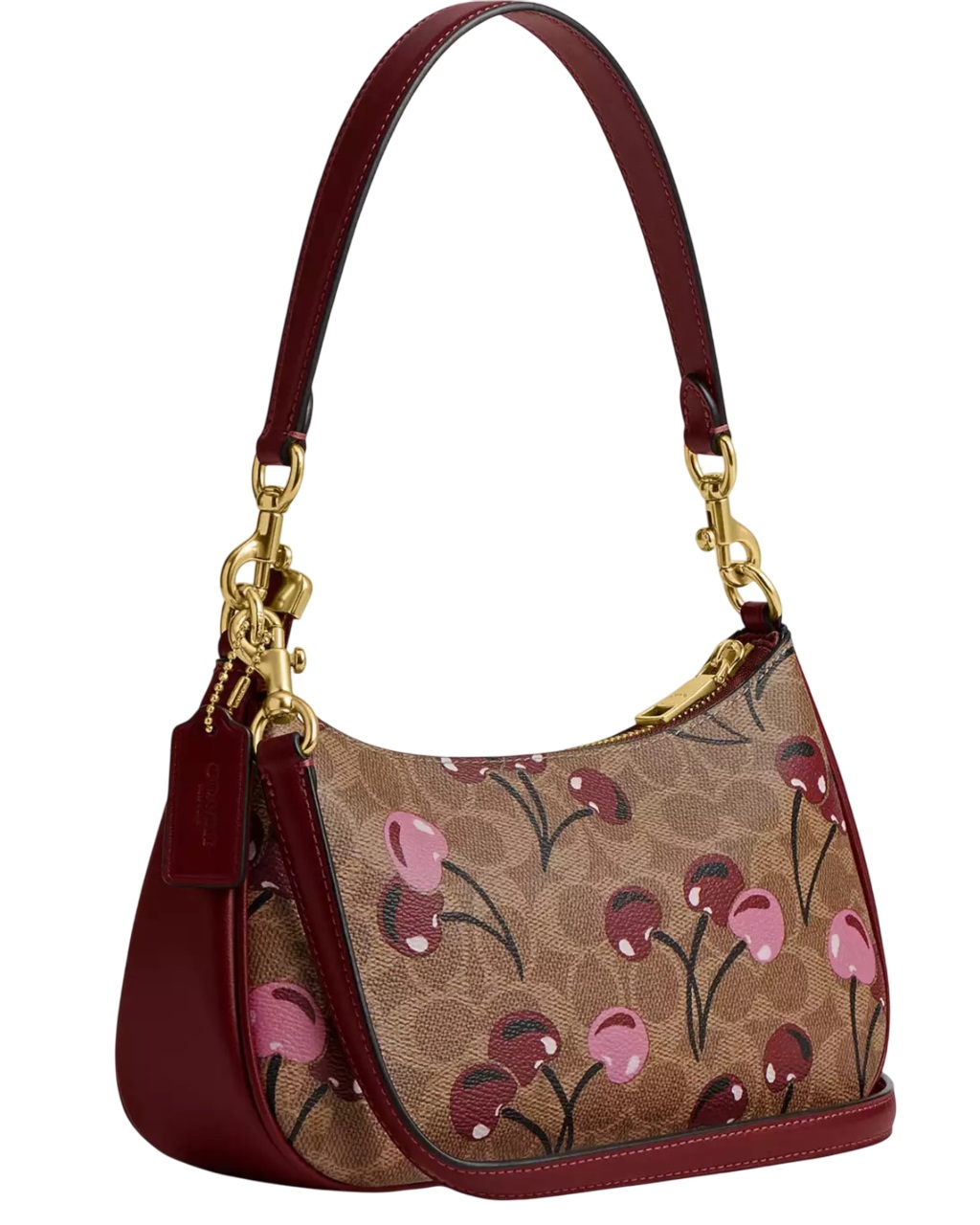 Túi kẹp nách Coach Teri Shoulder Bag In Signature Canvas With Cherry Print CY694 6