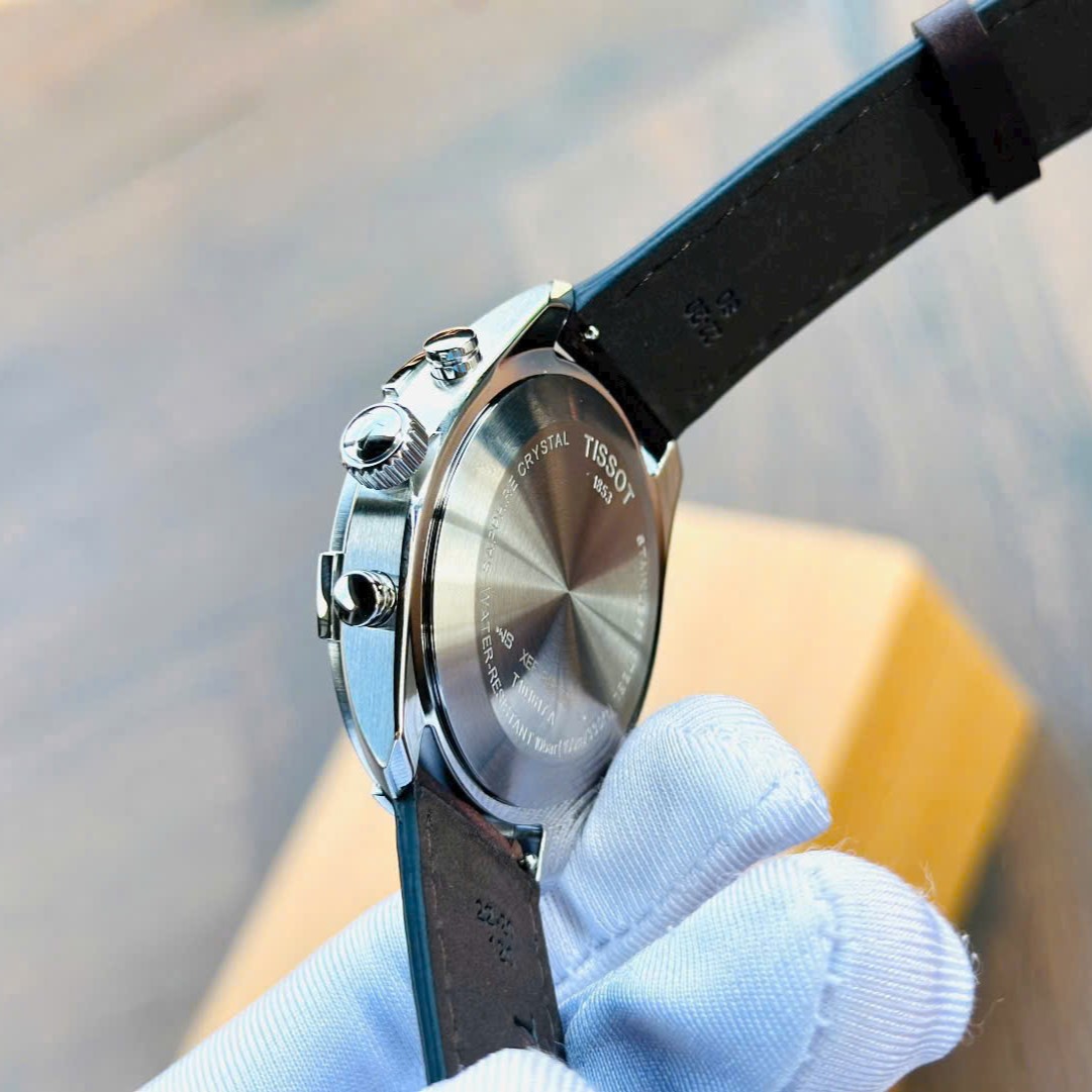 Đồng hồ nam Tissot T-Classic PR 100 Sport Gent Chronograph Silver Dial Brown Leather Strap T1016171603100 14