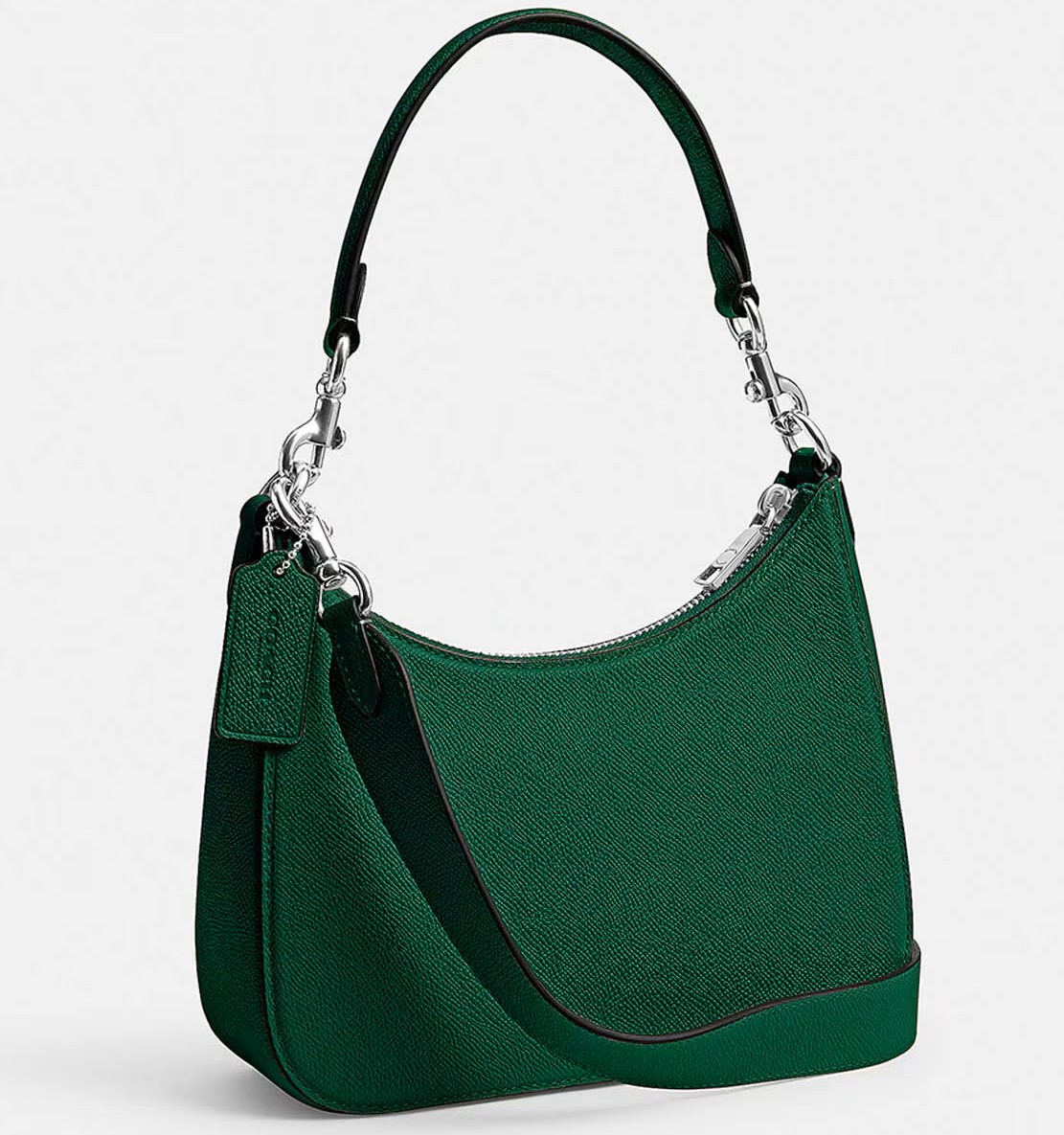 Túi Coach Hobo Crossbody Green Crossgrain Leather With Signature Canvas CJ842 5