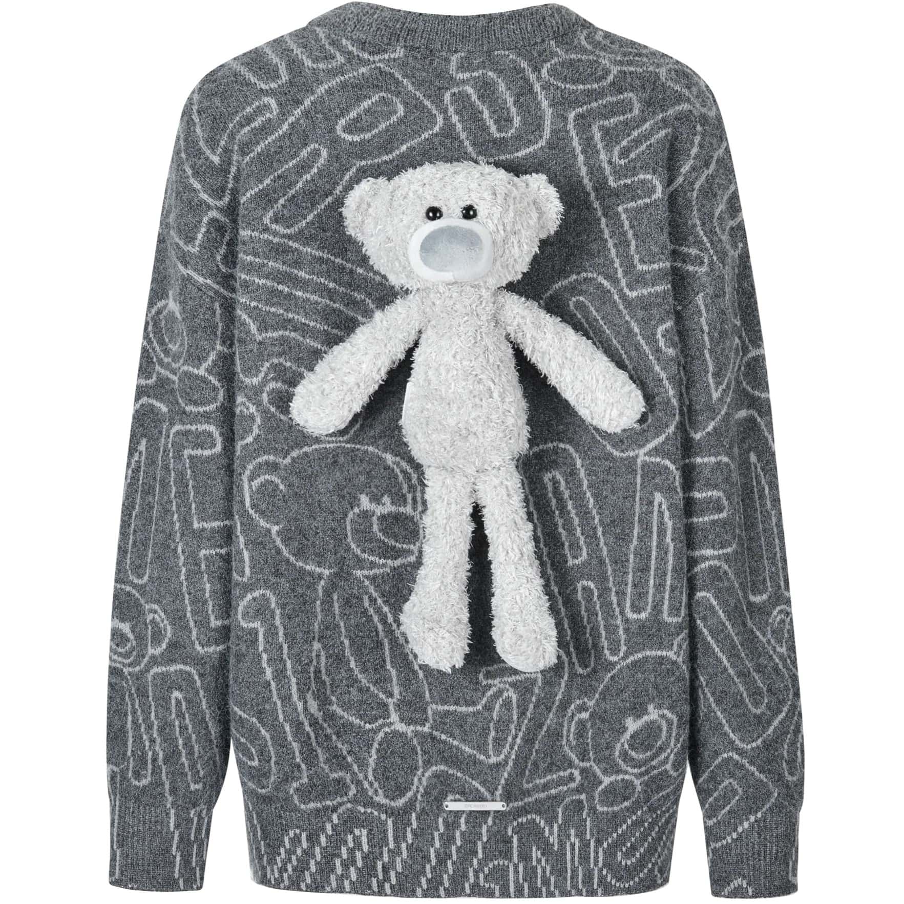 Áo gấu 13DE Marzo Bear Logo Sketch Jumper Grey 1