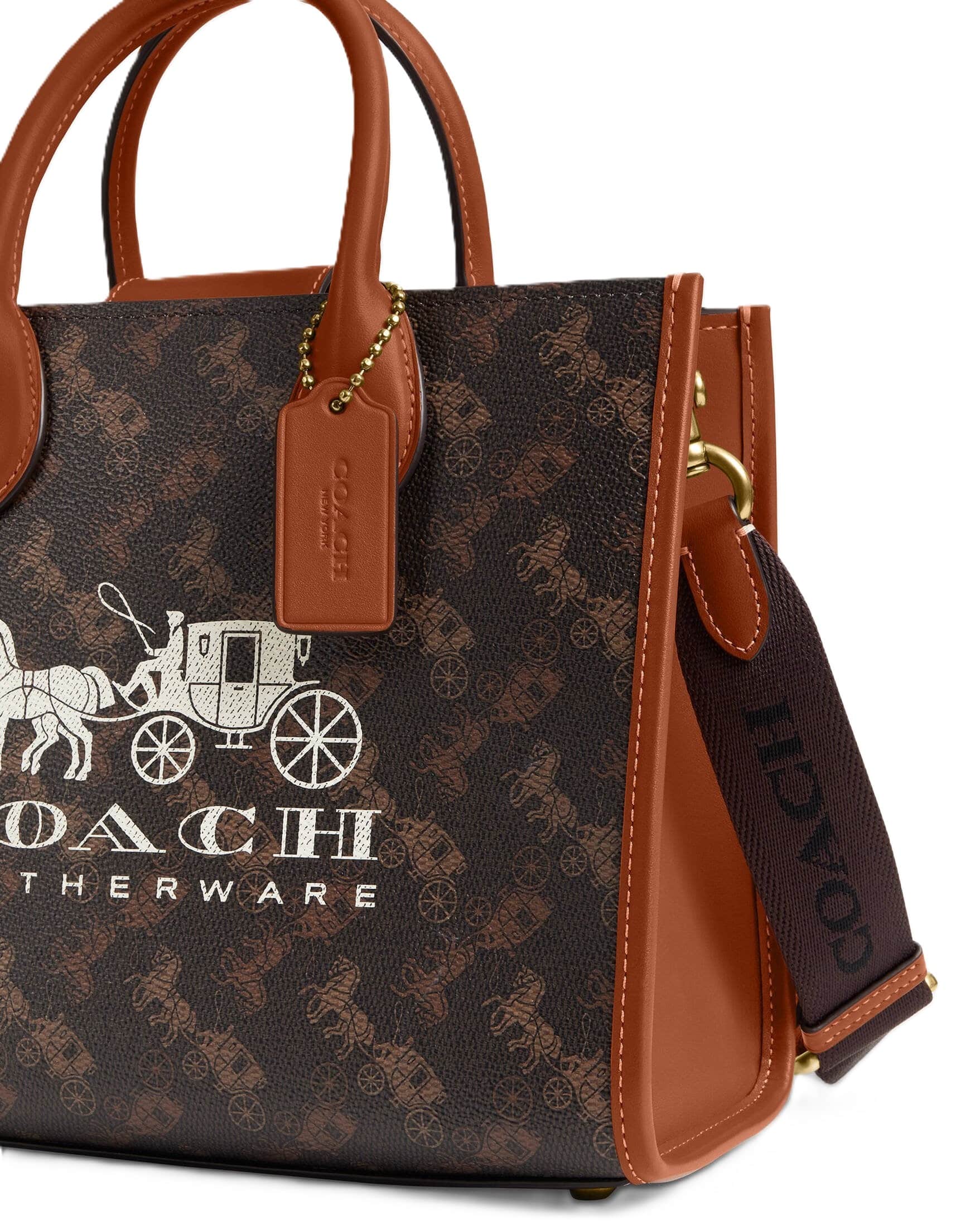Túi Coach nữ Ace Tote 26 With Horse And Carriage Print Dark Brown CR680 8