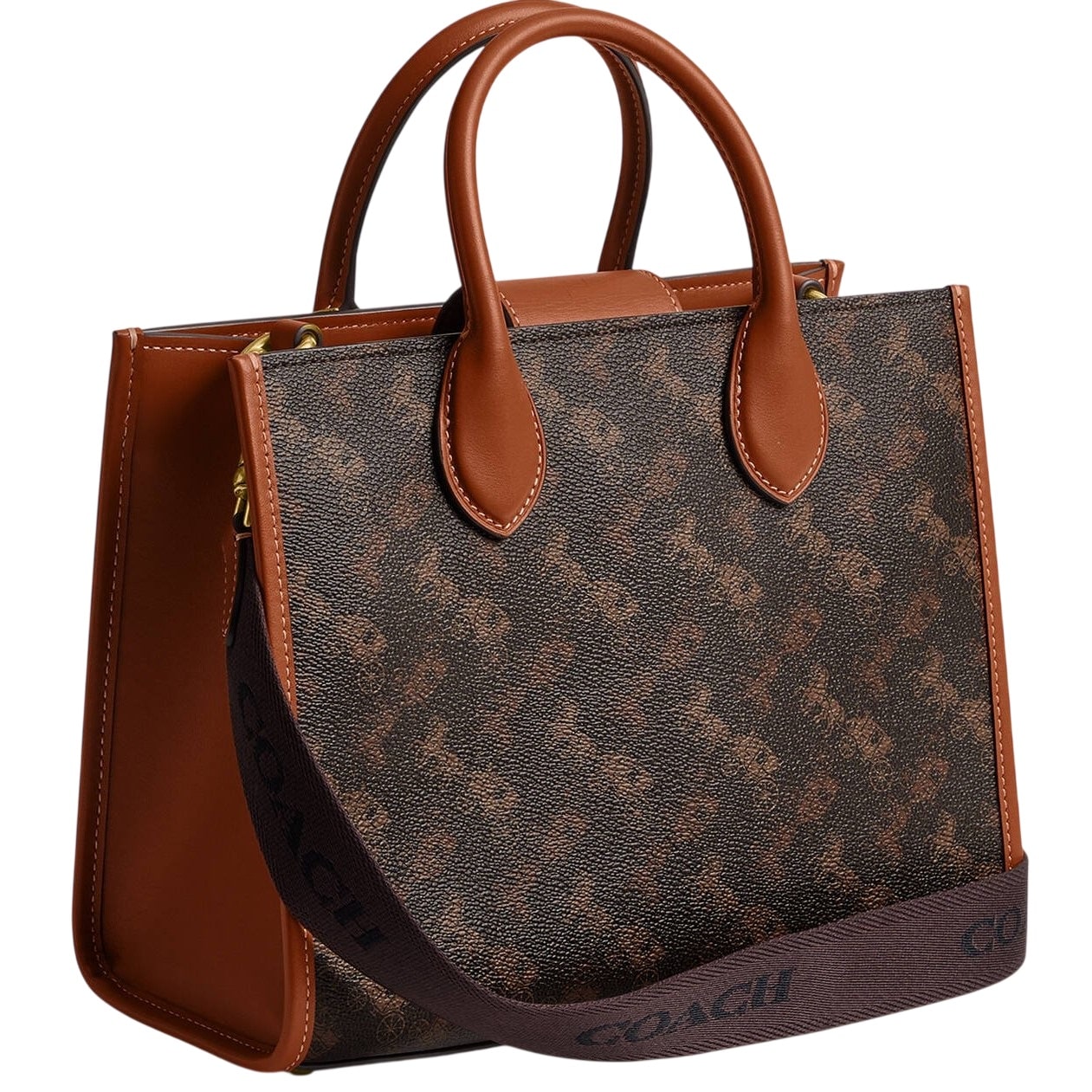 Túi Coach nữ Ace Tote 26 With Horse And Carriage Print Dark Brown CR680 10
