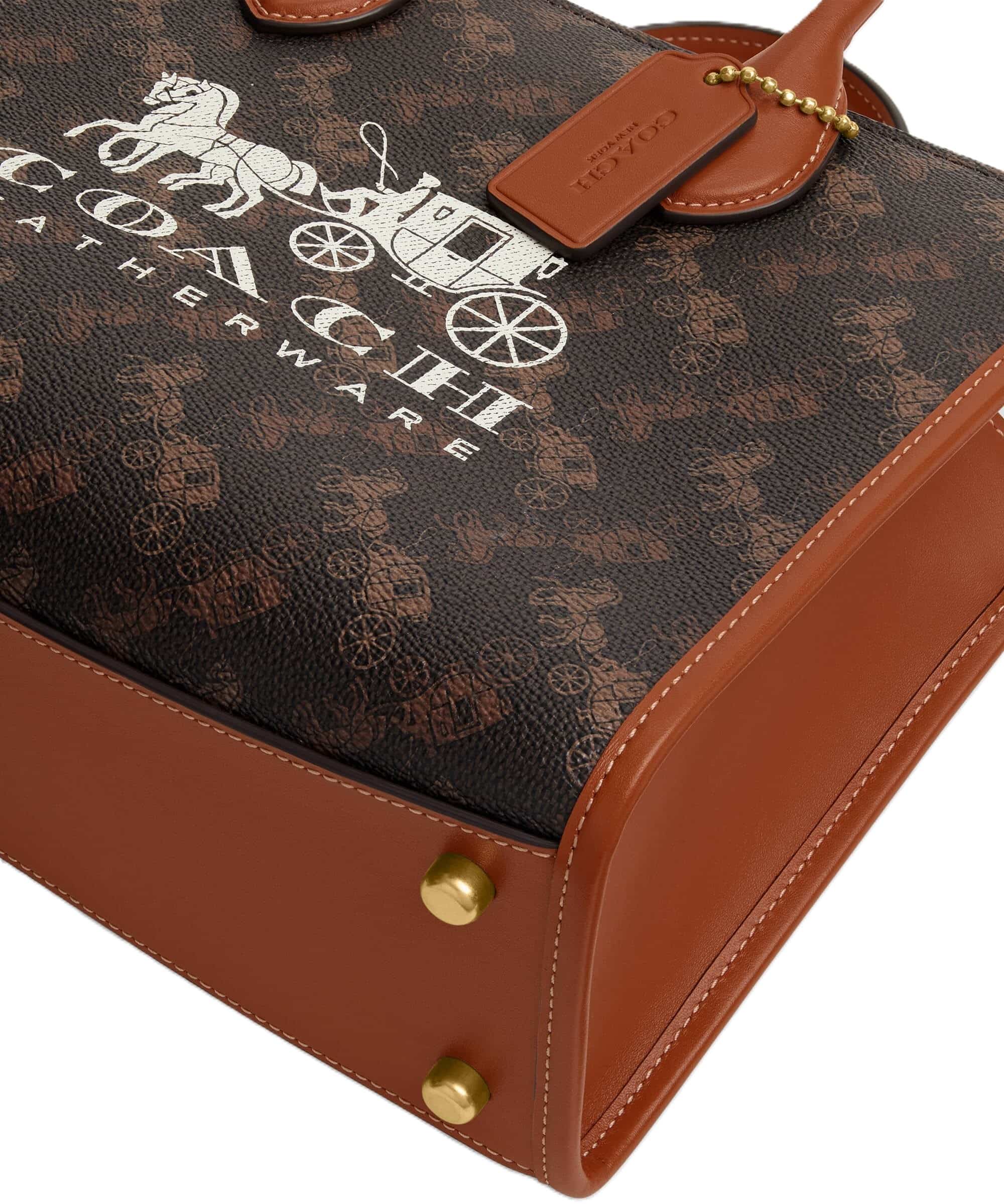 Túi Coach nữ Ace Tote 26 With Horse And Carriage Print Dark Brown CR680 9