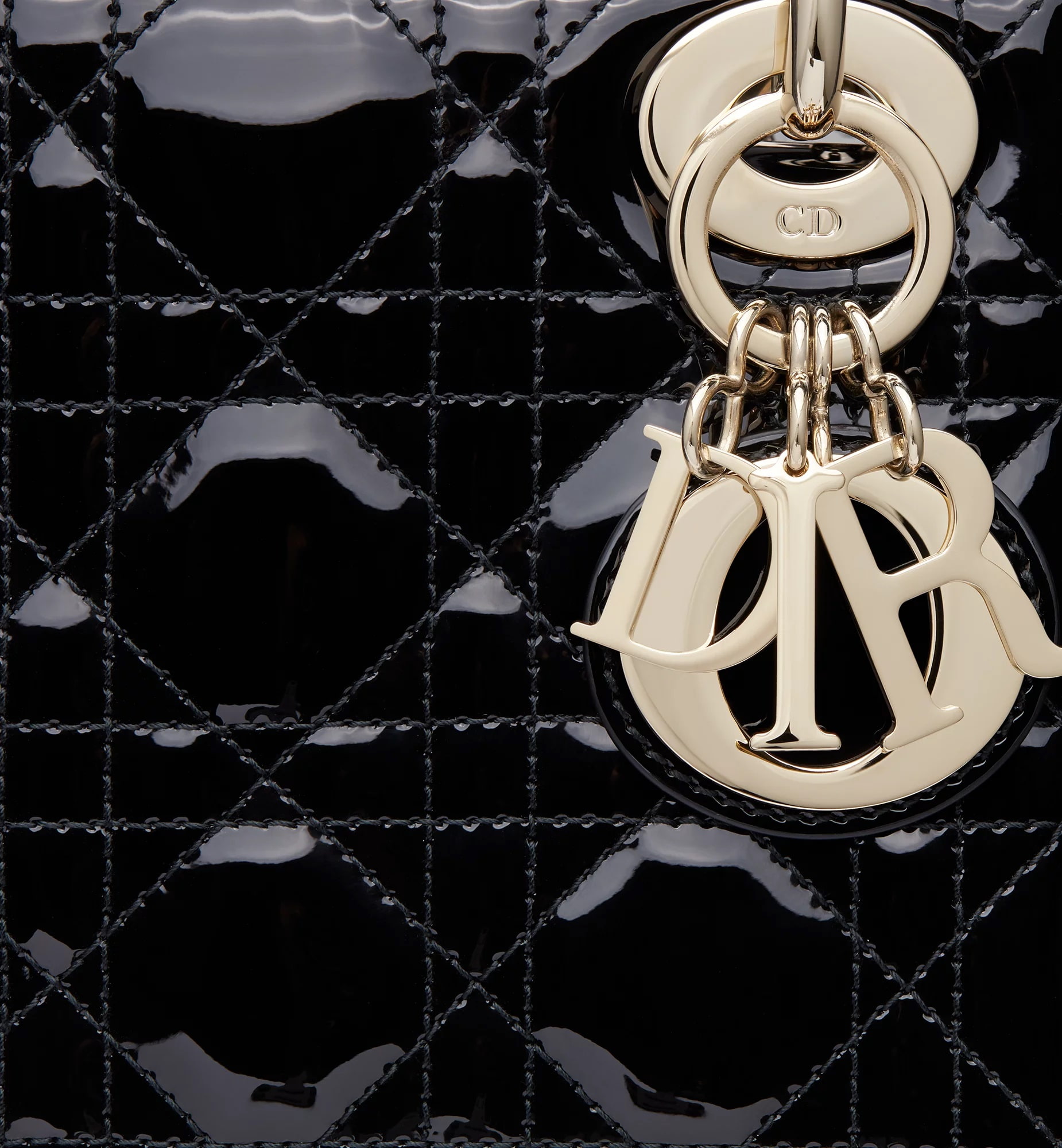 Túi Mini Lady Dior Bag Black Patent Cannage Calfskin 1