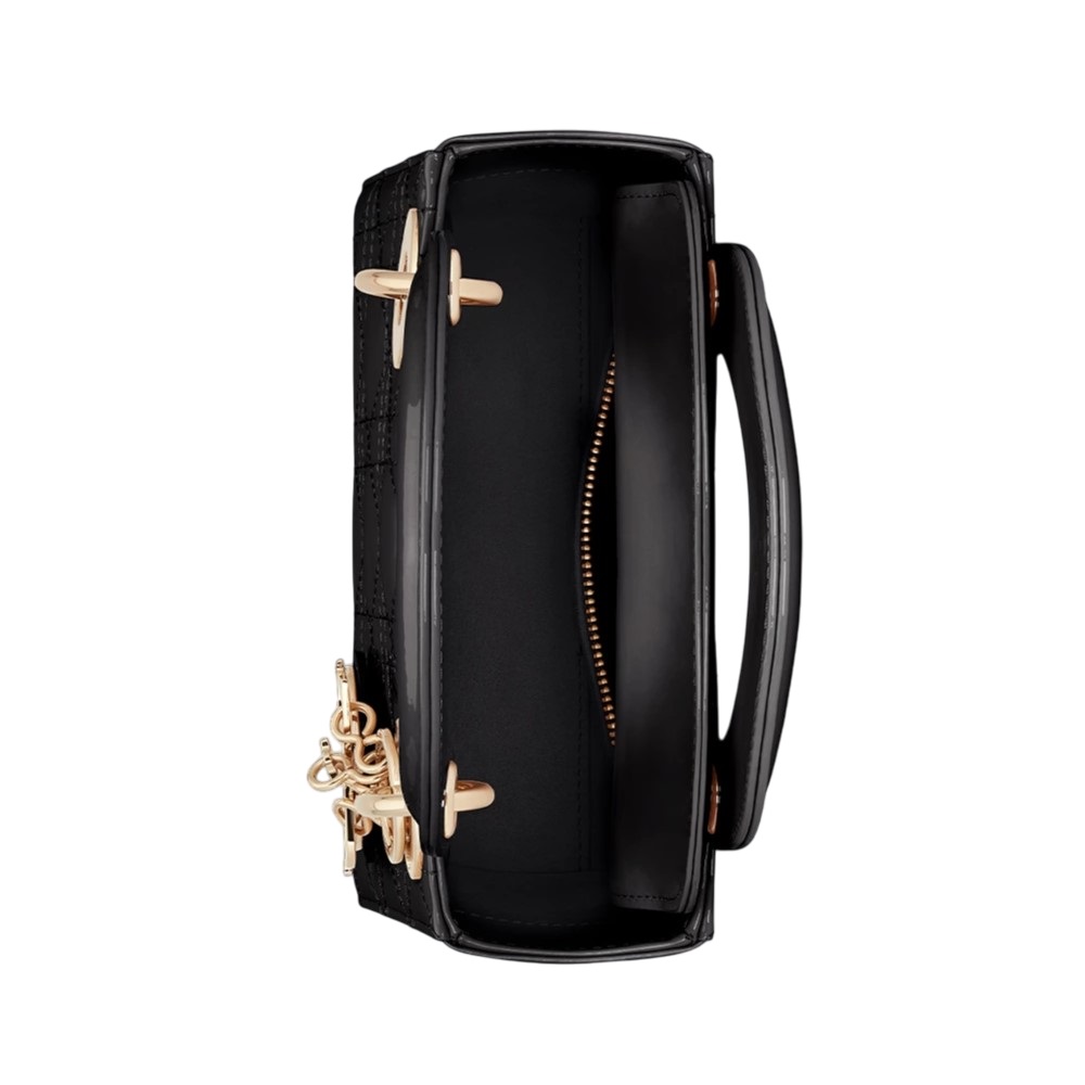 Túi Mini Lady Dior Bag Black Patent Cannage Calfskin 3