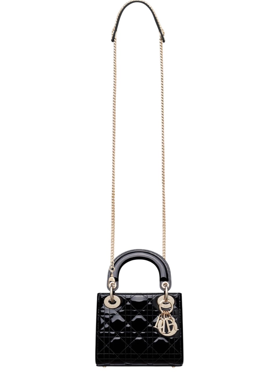 Túi Mini Lady Dior Bag Black Patent Cannage Calfskin 5
