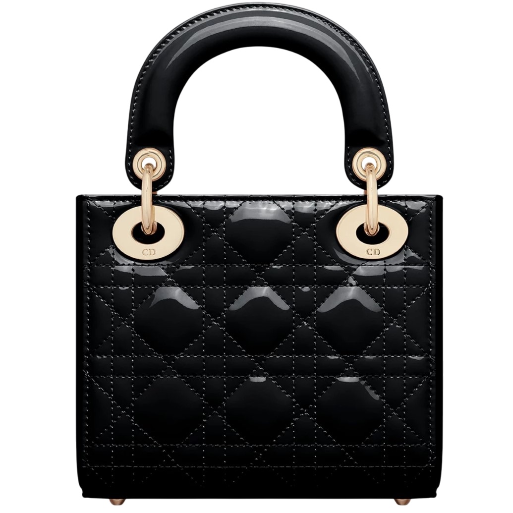 Túi Mini Lady Dior Bag Black Patent Cannage Calfskin 4