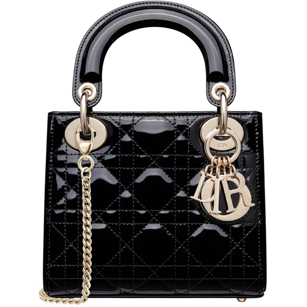 Túi Mini Lady Dior Bag Black Patent Cannage Calfskin 9
