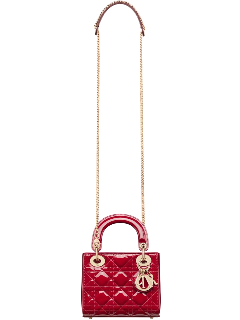 Túi Mini Lady Dior Bag Cherry Red Patent Cannage Calfskin 6