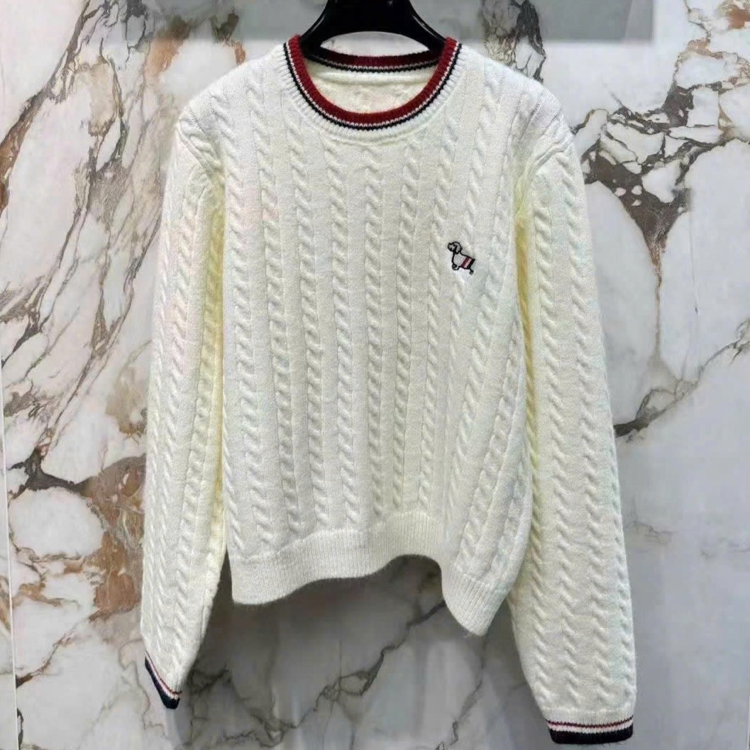 Set áo váy len xám vàng kem Thom Browne 1
