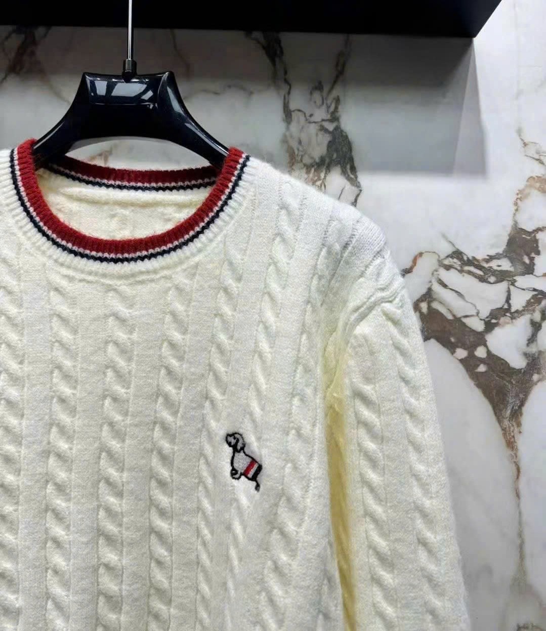 Set áo váy len xám vàng kem Thom Browne 7