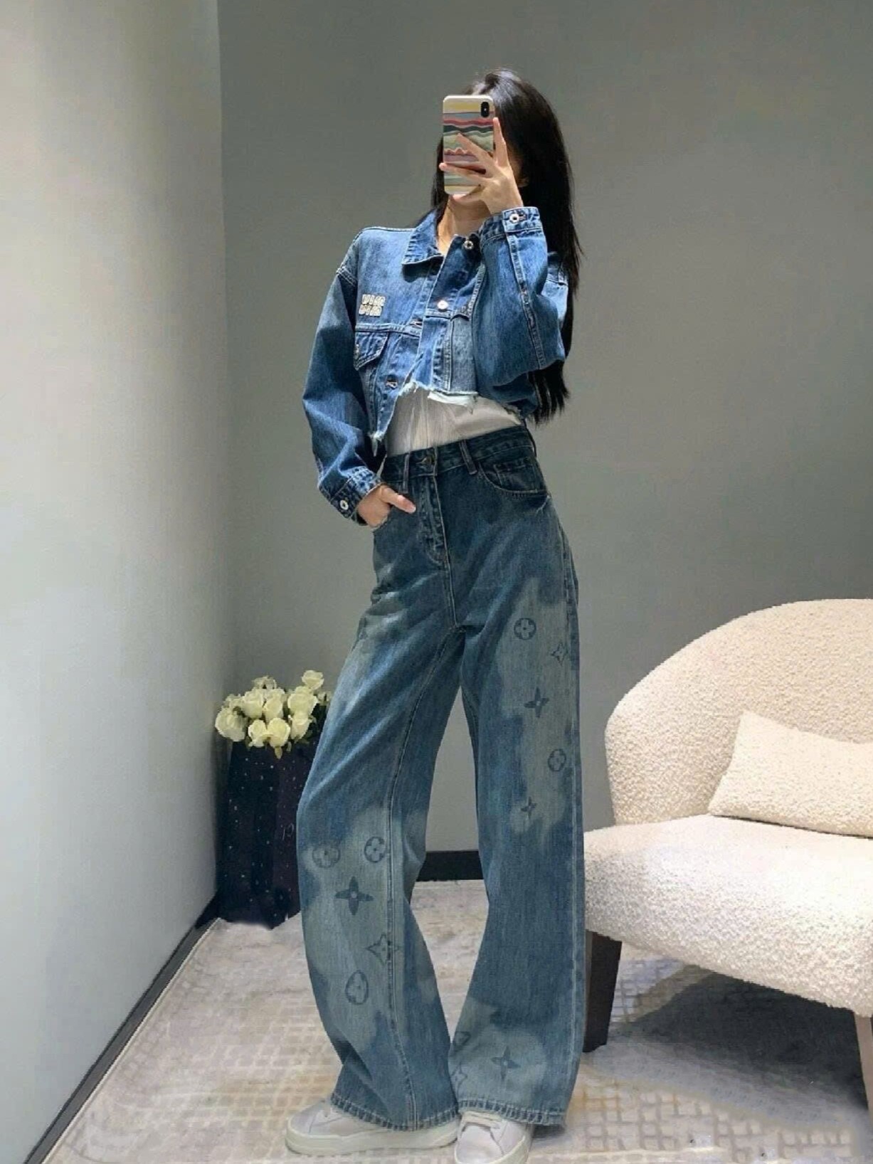 Quần jean dài suông Louis Vuitton 1