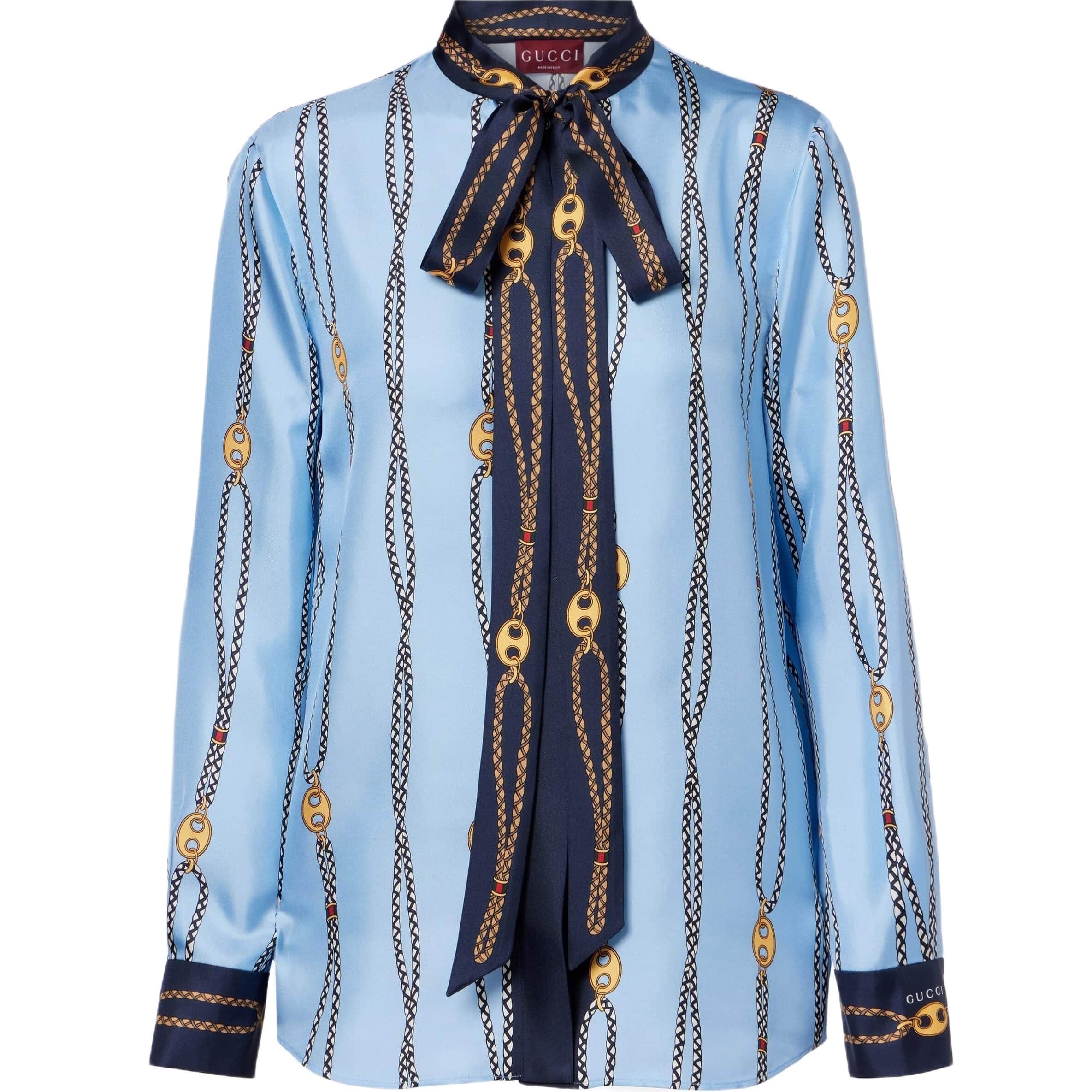 Áo sơ mi lụa Gucci Printed Silk Twill Shirt 1