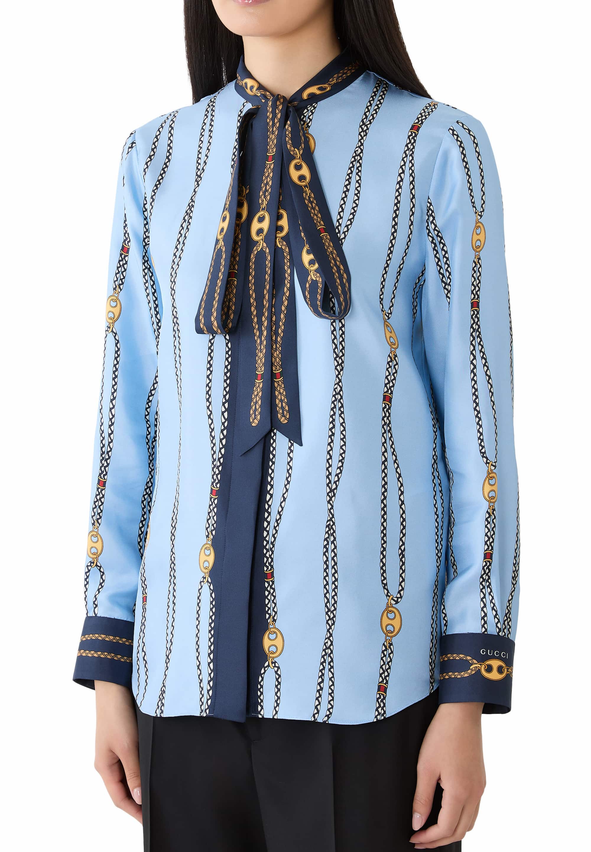 Áo sơ mi lụa Gucci Printed Silk Twill Shirt 4