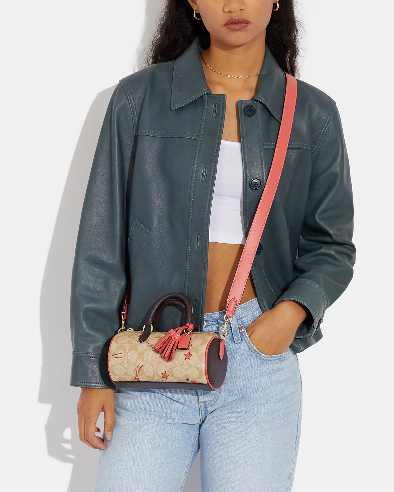 Túi Coach Lacey Crossbody In Signature Canvas With Heart And Star Print CK562 4
