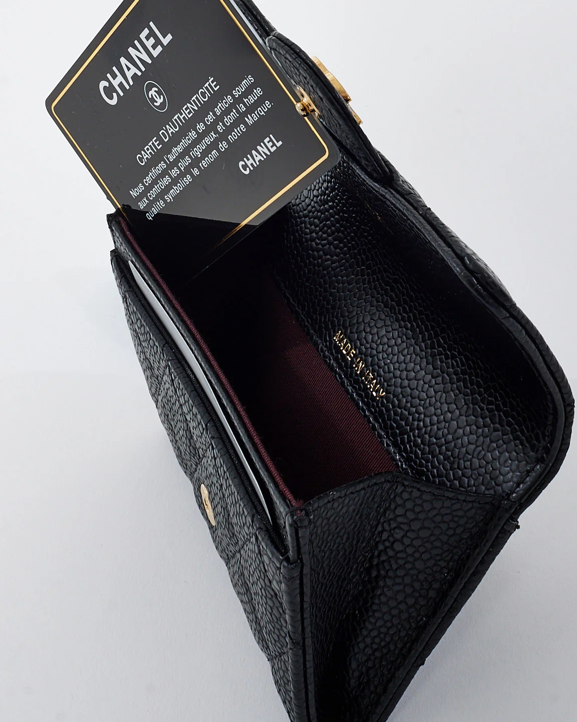 Ví Chanel Black Caviar Leather Classic Flap Card Holder 1