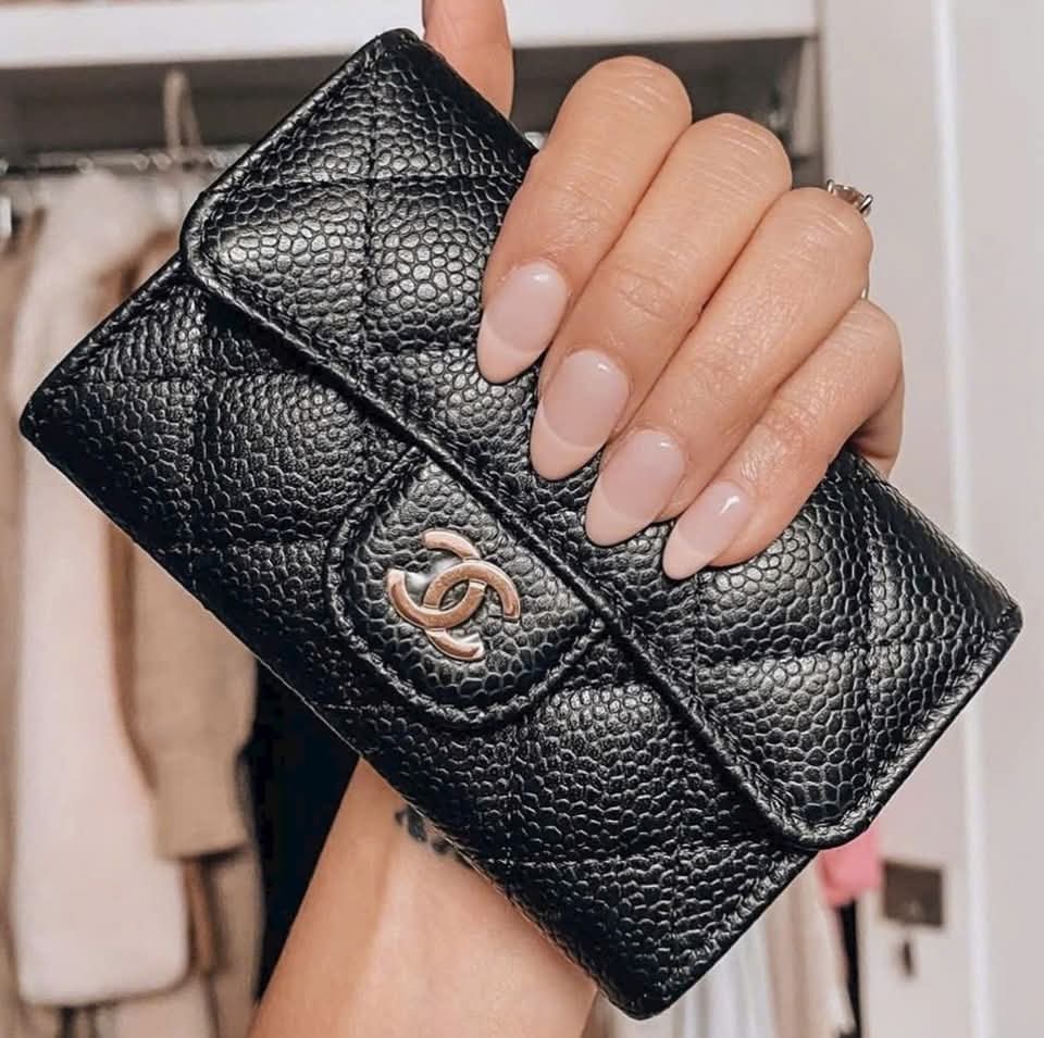 Ví Chanel Black Caviar Leather Classic Flap Card Holder 5