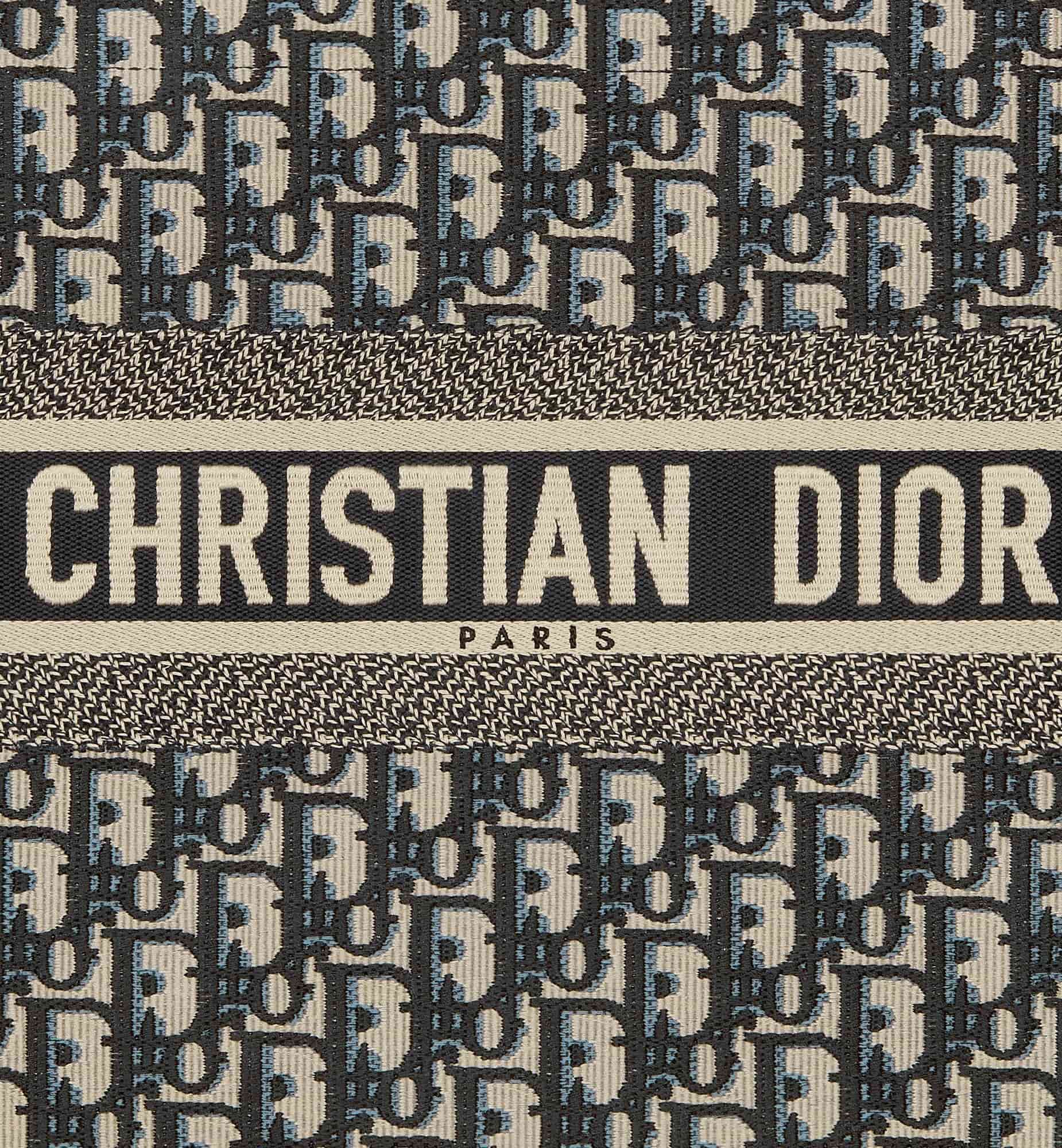 Túi xách nữ Medium Christian Dior Book Tote Ecru and Blue Dior Oblique Embroidery 1