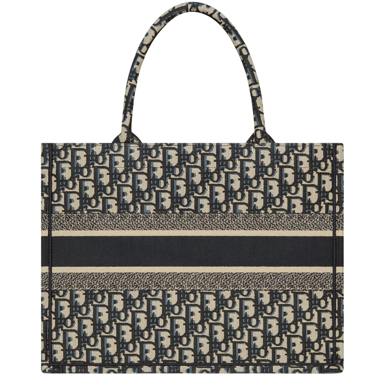 Túi xách nữ Medium Christian Dior Book Tote Ecru and Blue Dior Oblique Embroidery 3