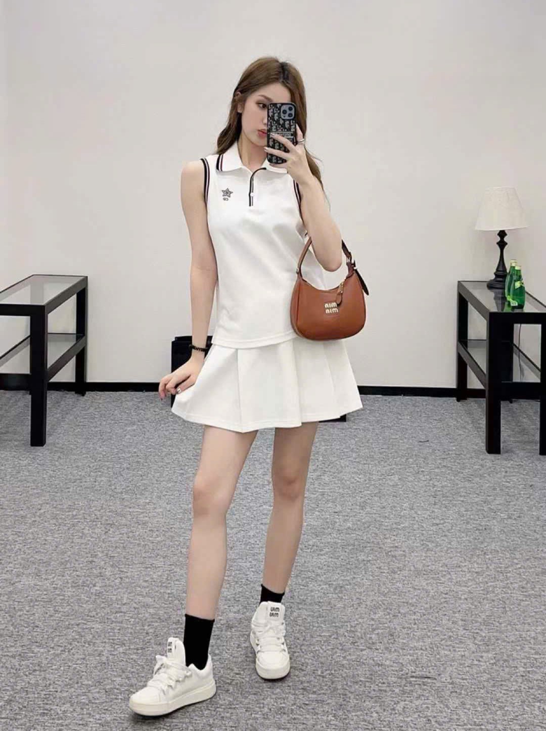 Set áo váy trắng thể thao Dior 7