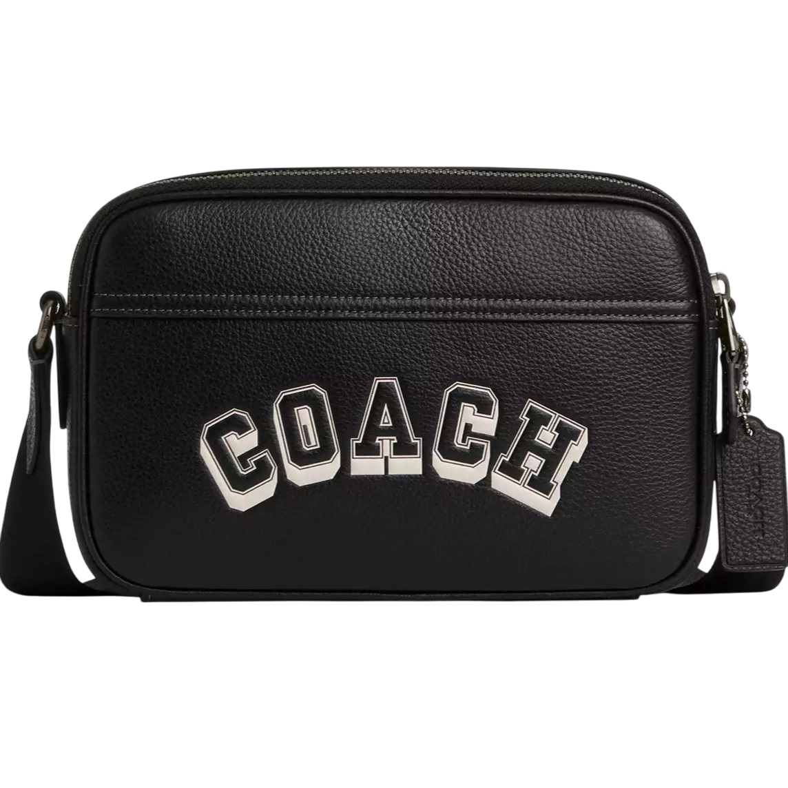 Túi Coach Nam Graham Crossbody Bag Varsity Motif Black Chalk CAJ64 2