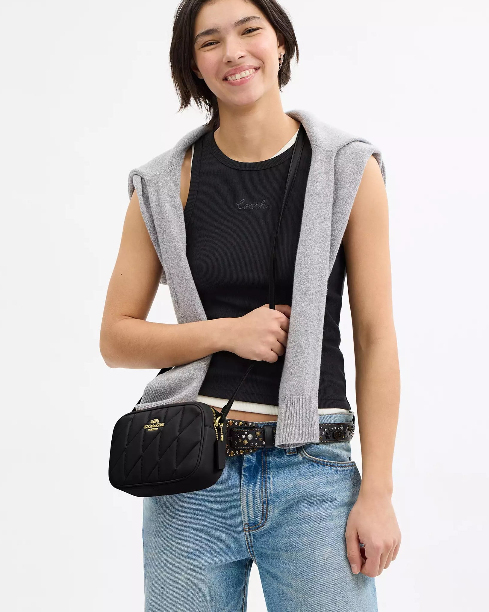 Túi Coach nữ Mini Jamie Camera Bag With Quilting Black CY779 3